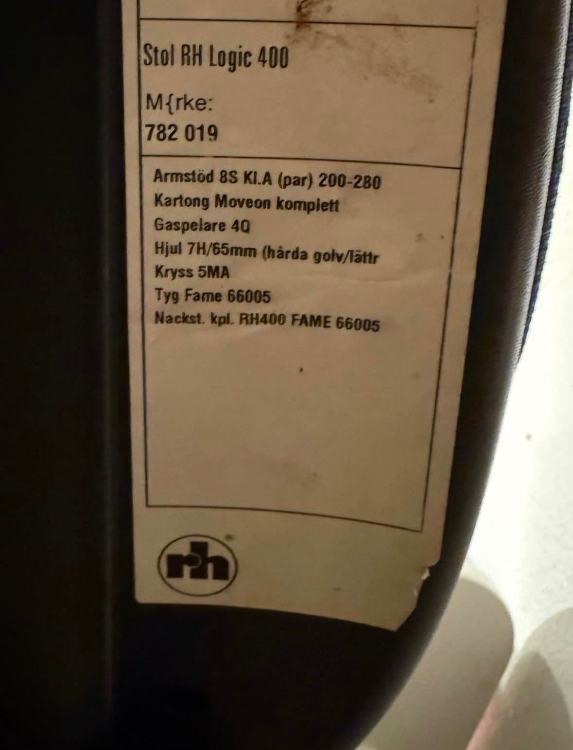 RH Logic 400 ergonomisk kontorsstol
