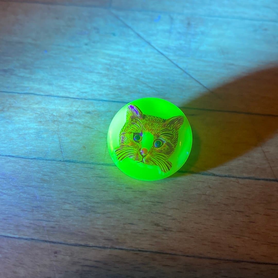 Katt / räv knapp i uranglas