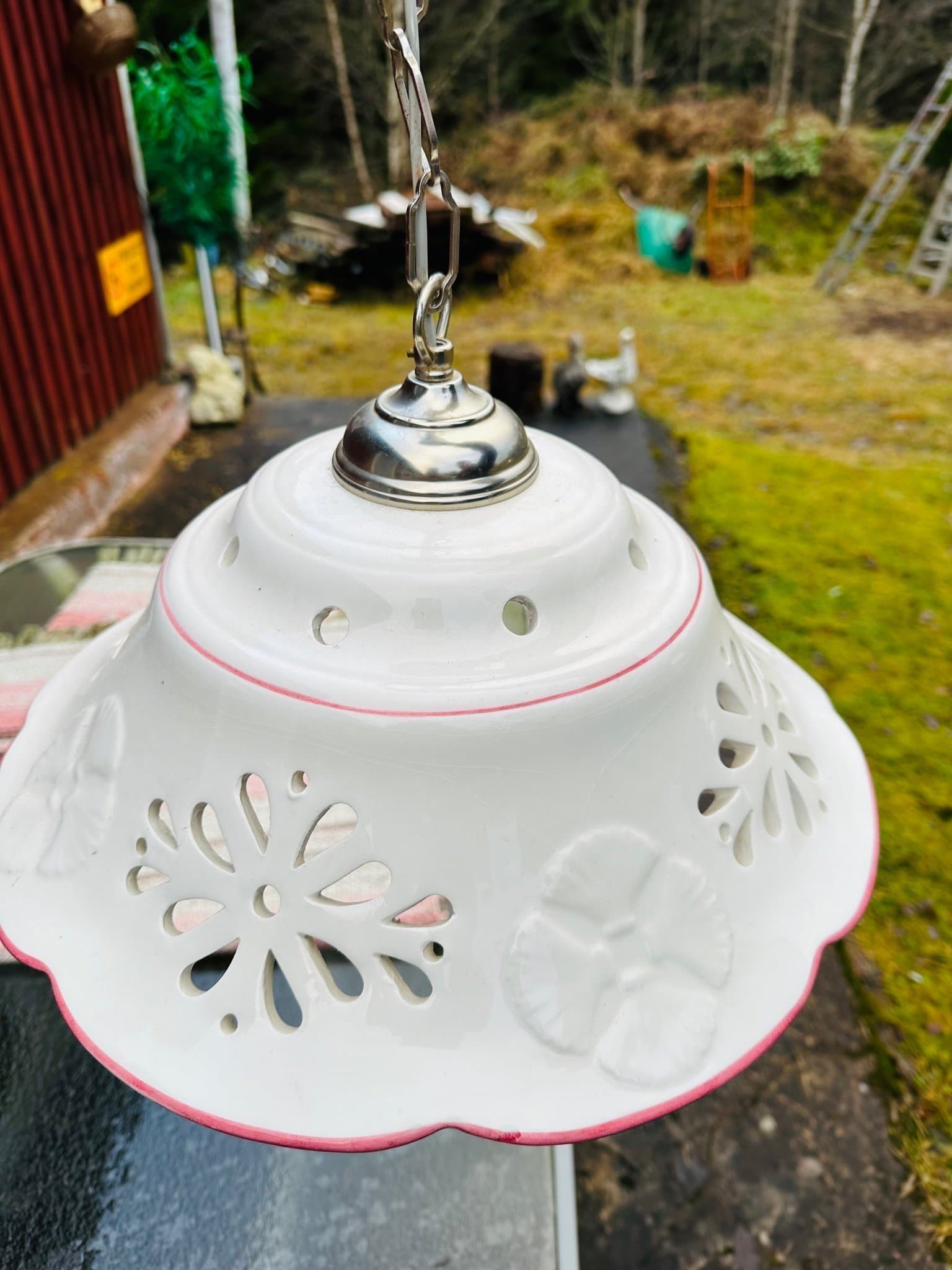 Ståks Moheda Taklampa Porslin Hänglampa, keramikskärm, retro lampa lantligt stil