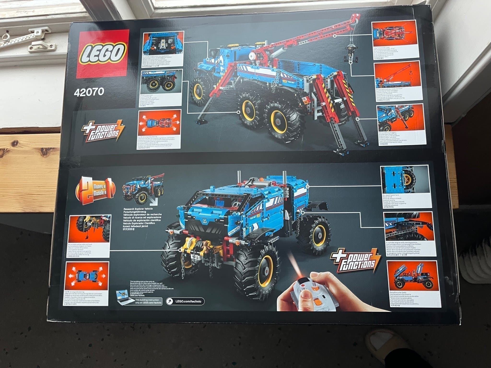 LEGO Technic 42070 6x6 Tow Truck – Power Functions – Ny/Oöppnad
