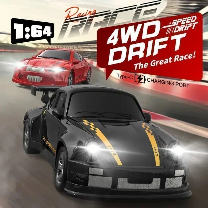 Mini Drift Racerbil 1:64 4WD tvåväxlad