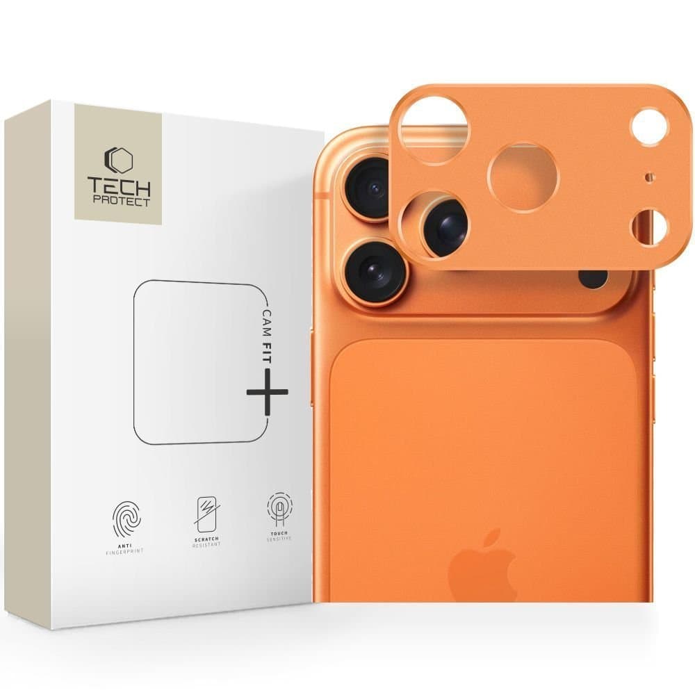 Tech-Protect iPhone 17 Pro Kameraskydd 9H Härdat Glas -Orange Linsskydd Cam Fit+