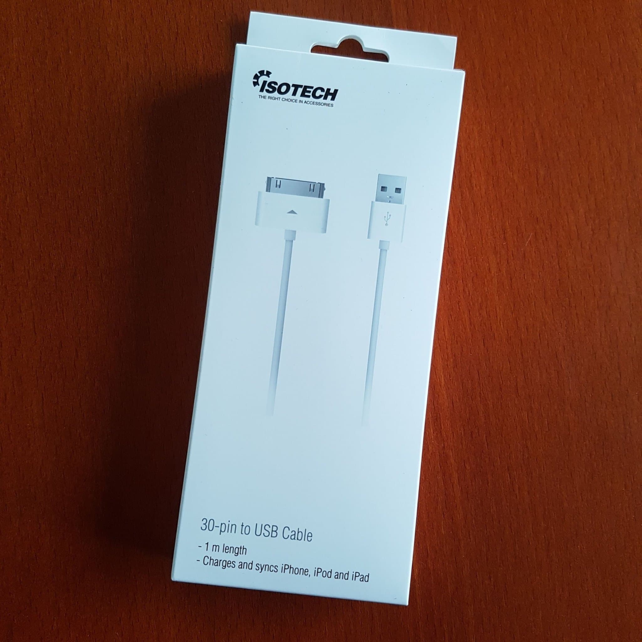 Laddkabel 30-pin - USB iPhone iPod iPad ISOTECH 1 meter