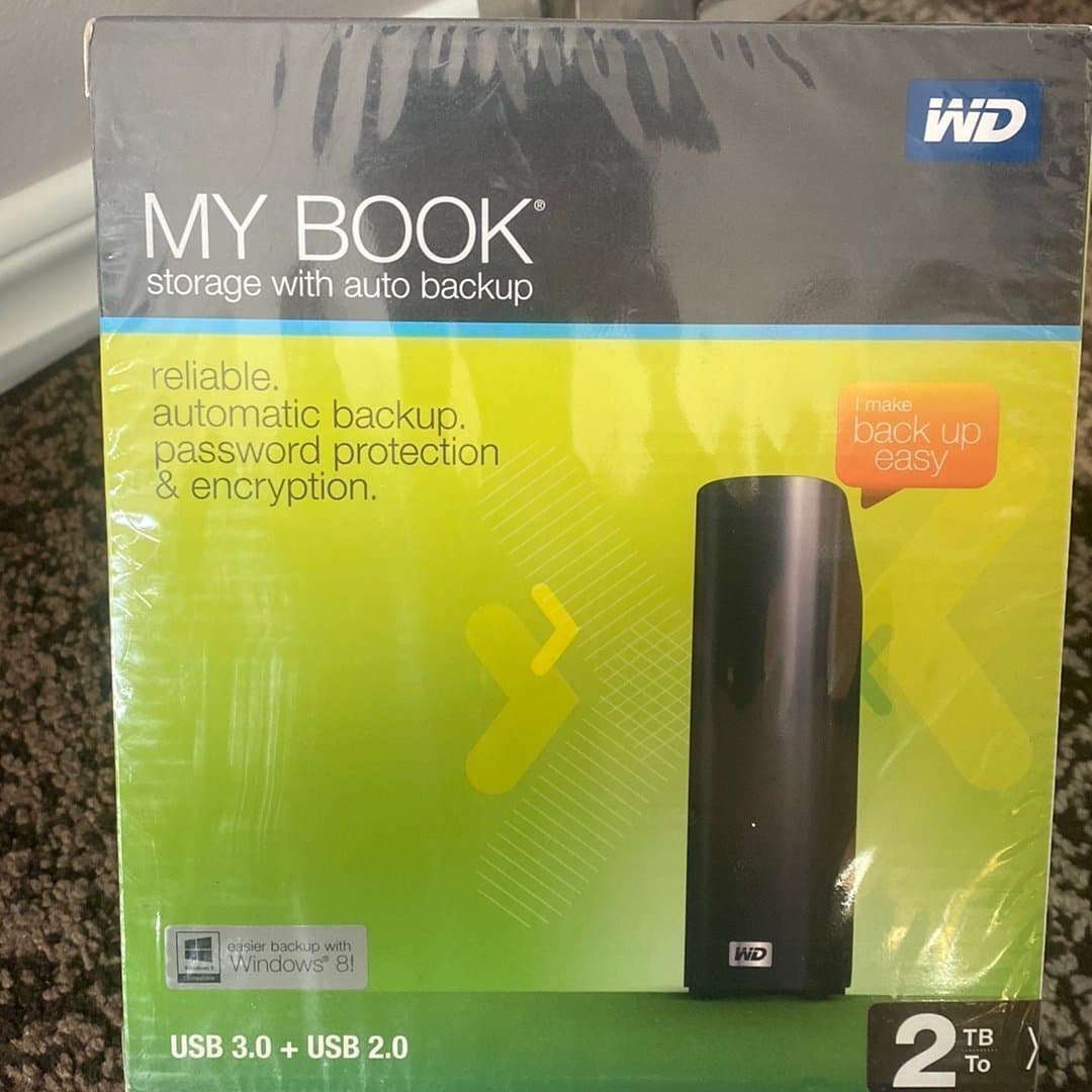 Helt ny 2TRB WD My Book Automatisk backup