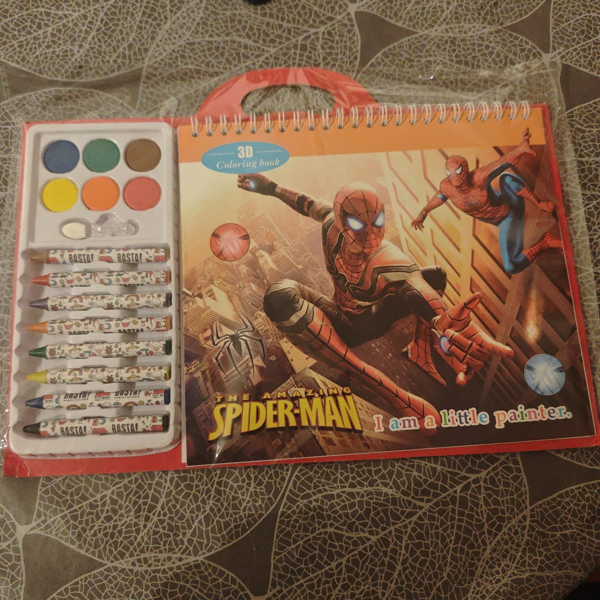 Målarbok med Spiderman-tema och färger