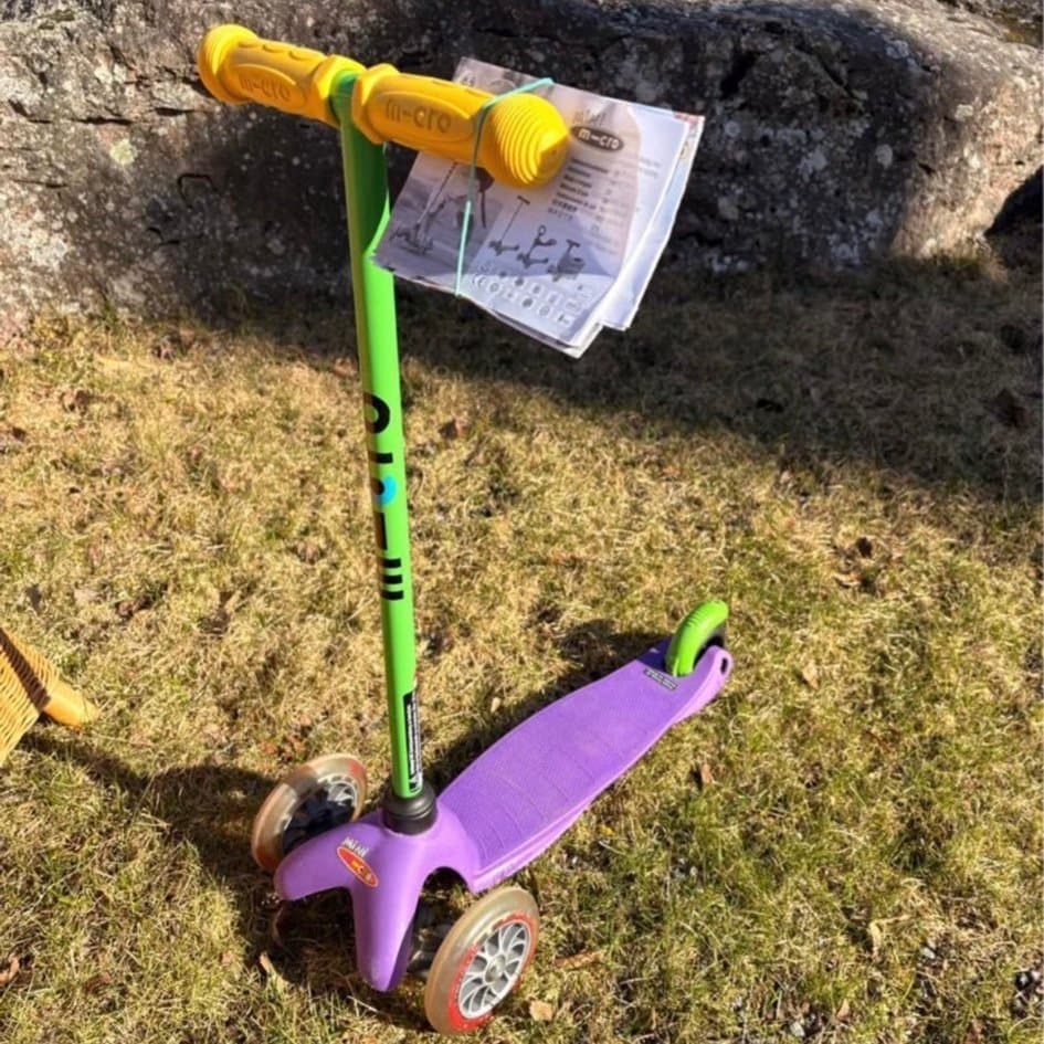 Mini Micro sparkcykel lila/grön Mini Micro Sporty sparkcykel/scooter 2-6 år