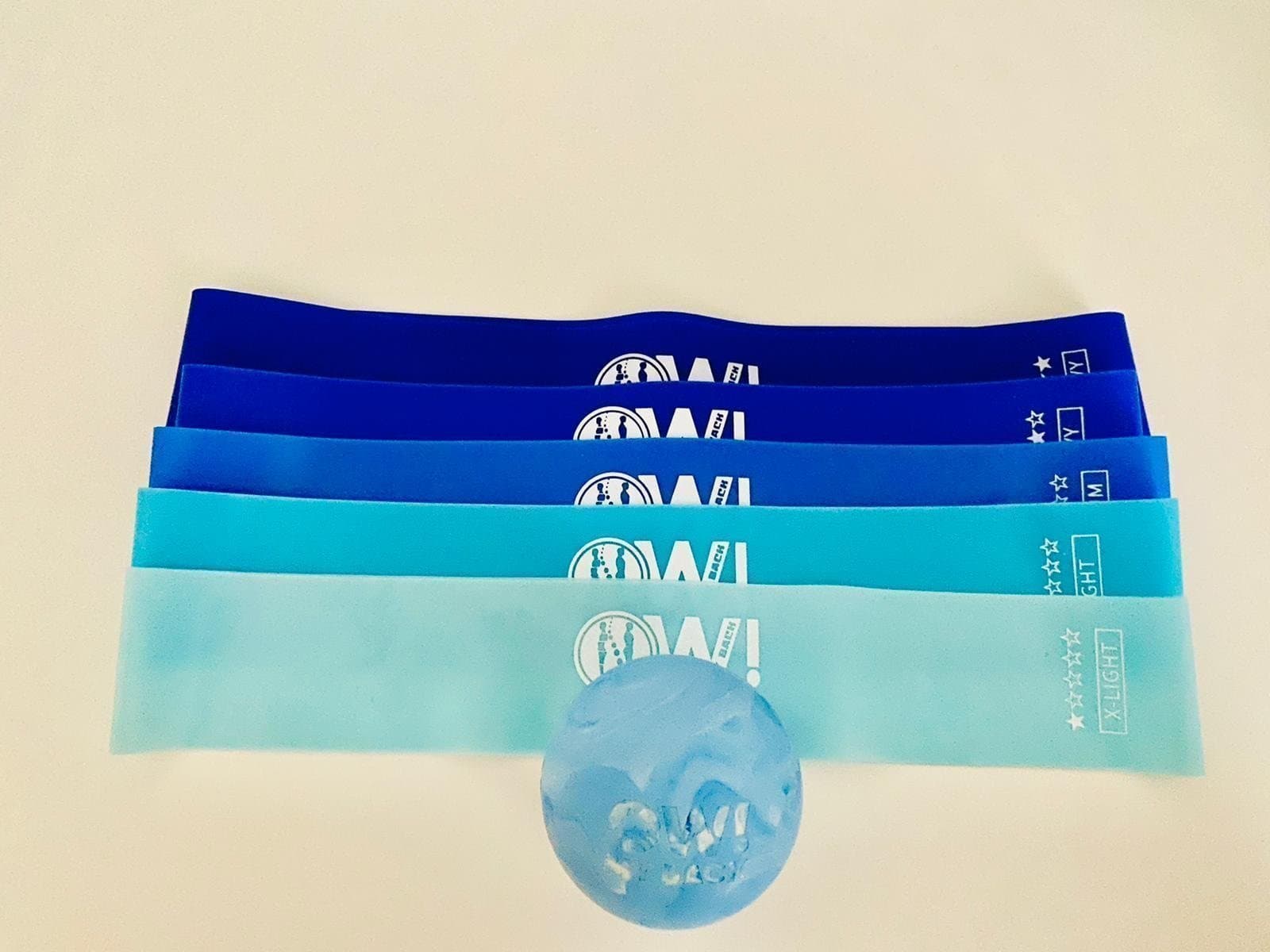 Resistance Bands Set + Trigger Point / Massage Ball in Blue from Oh My Back