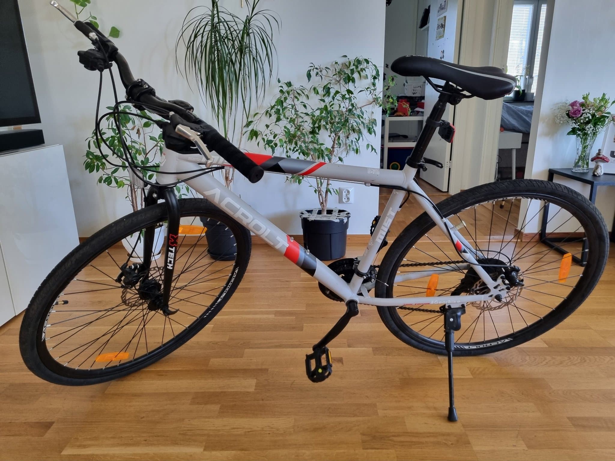 Herrcykel Mist 21S - Grå
