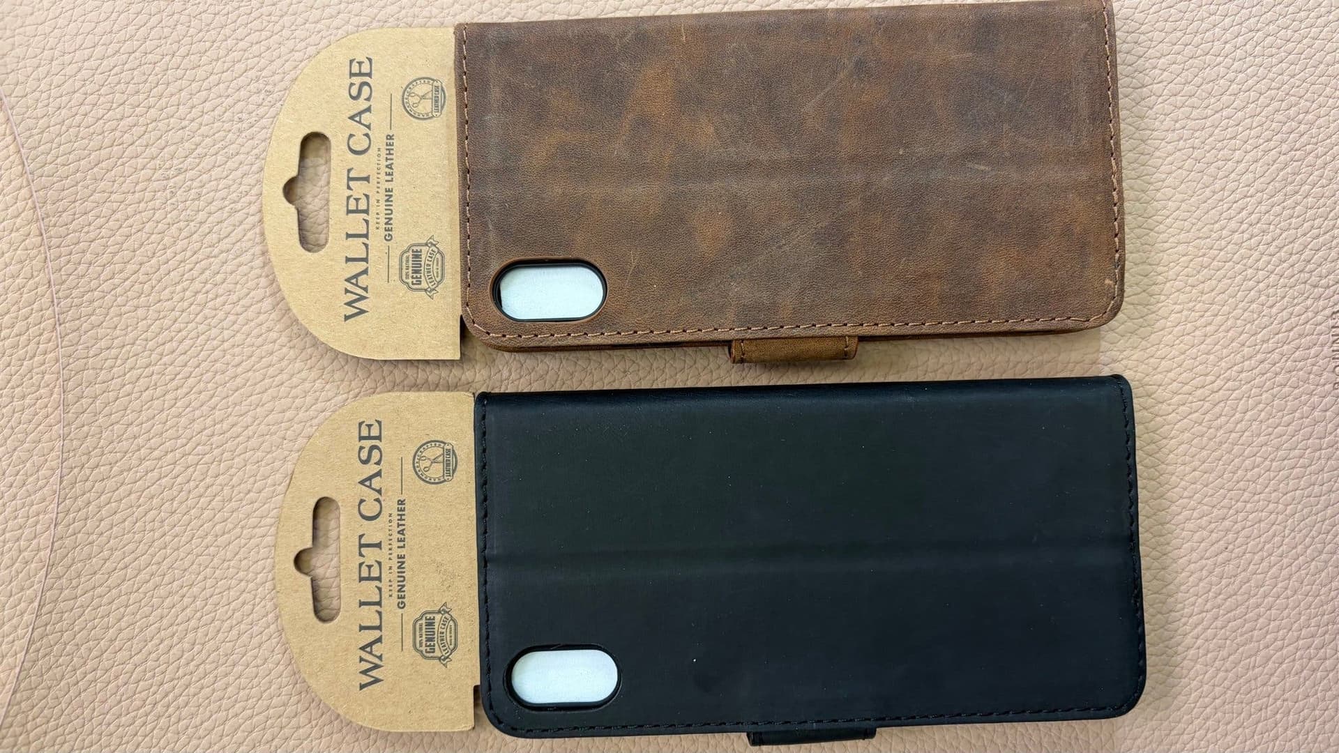 Plånboksfodral i äkta läder för iPhone XS Max och iPhone X/XS