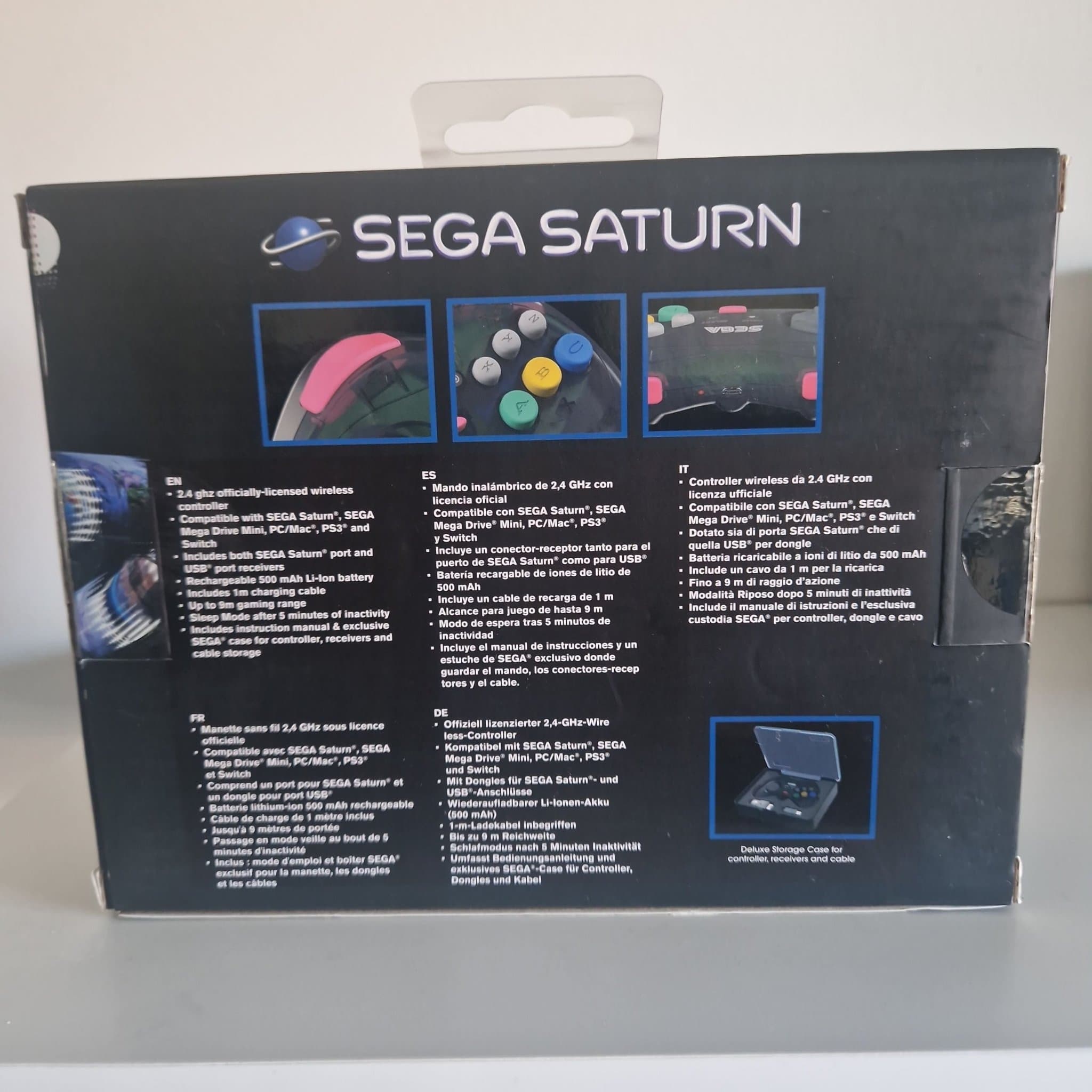 Retro-Bit Sega Saturn 8-knappars Arcade Pad 2.4GHz Trådlös
