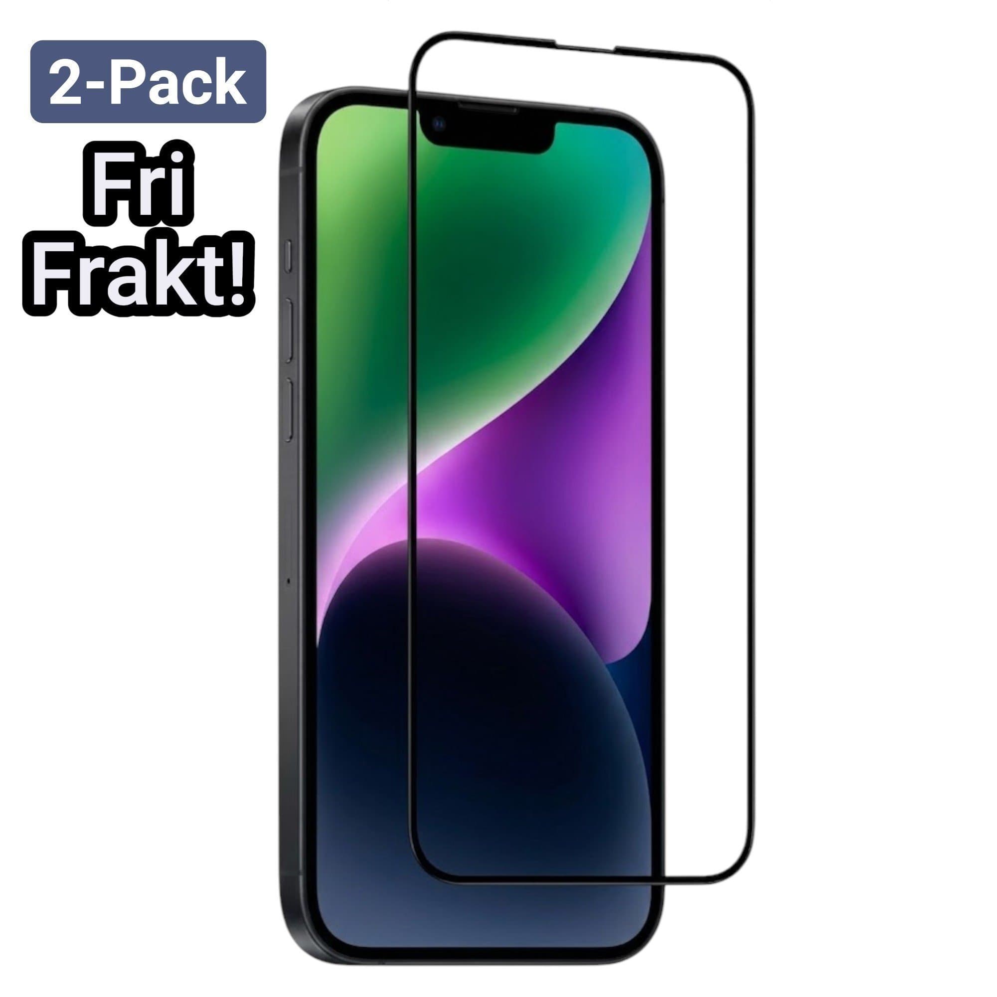 2st iPhone 11/Xr 9H Härdat Glas Skärmskydd - Heltäckande med Svarta Kanter