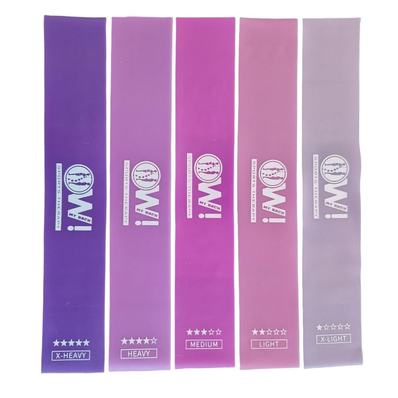 Resistance Bands Set (5 pcs) in pink & purple