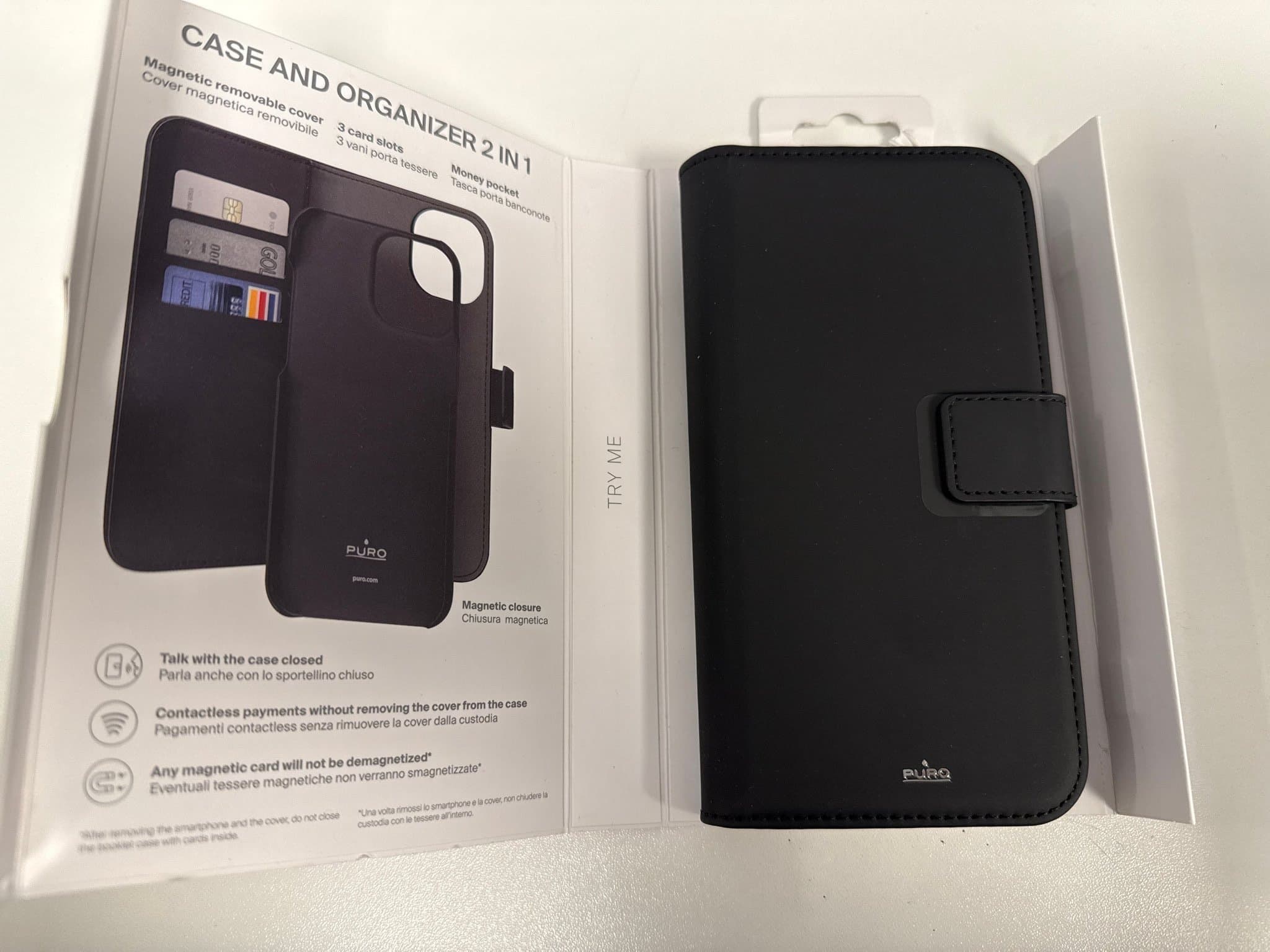 Puro Plånboksfodral 2 i 1 för iPhone 15 Plus