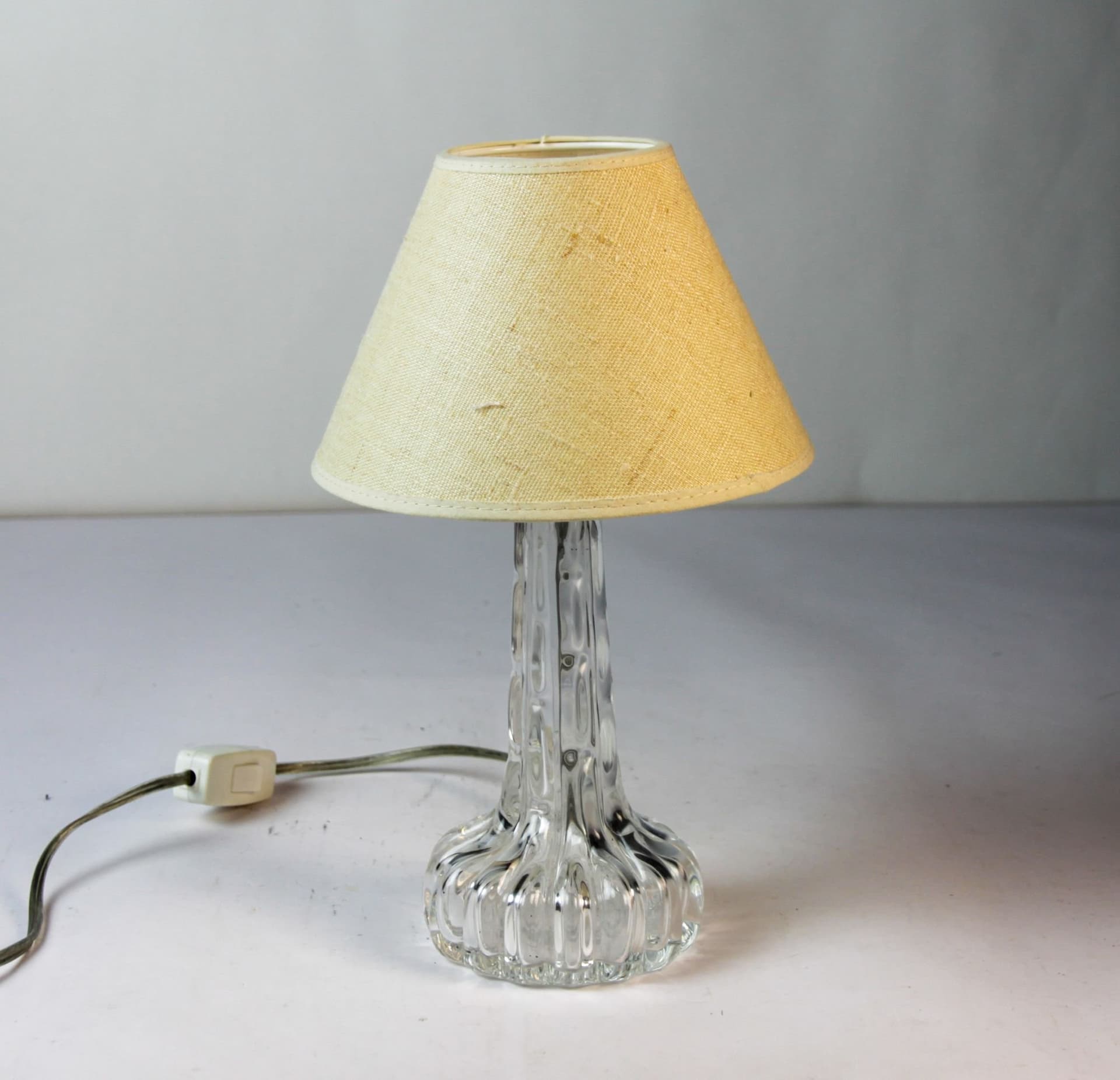 Bordslampa skandinavisk modern, Carl Fagerlund, Orrefors kristallglas, 70-tal