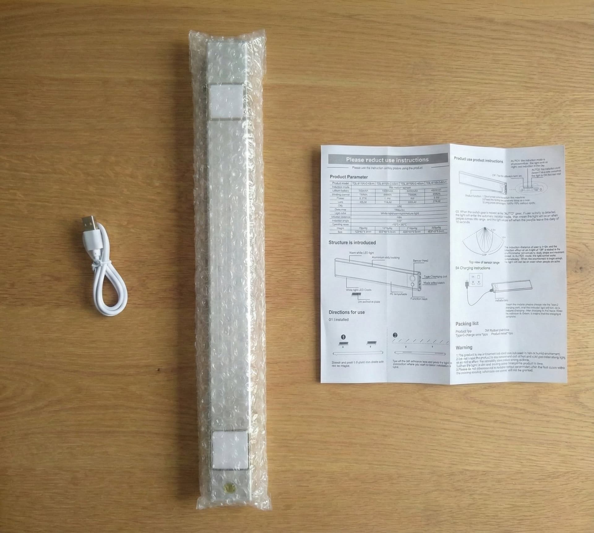 Rörelsesensor LED-lampa 40 cm oanvänd trådlös