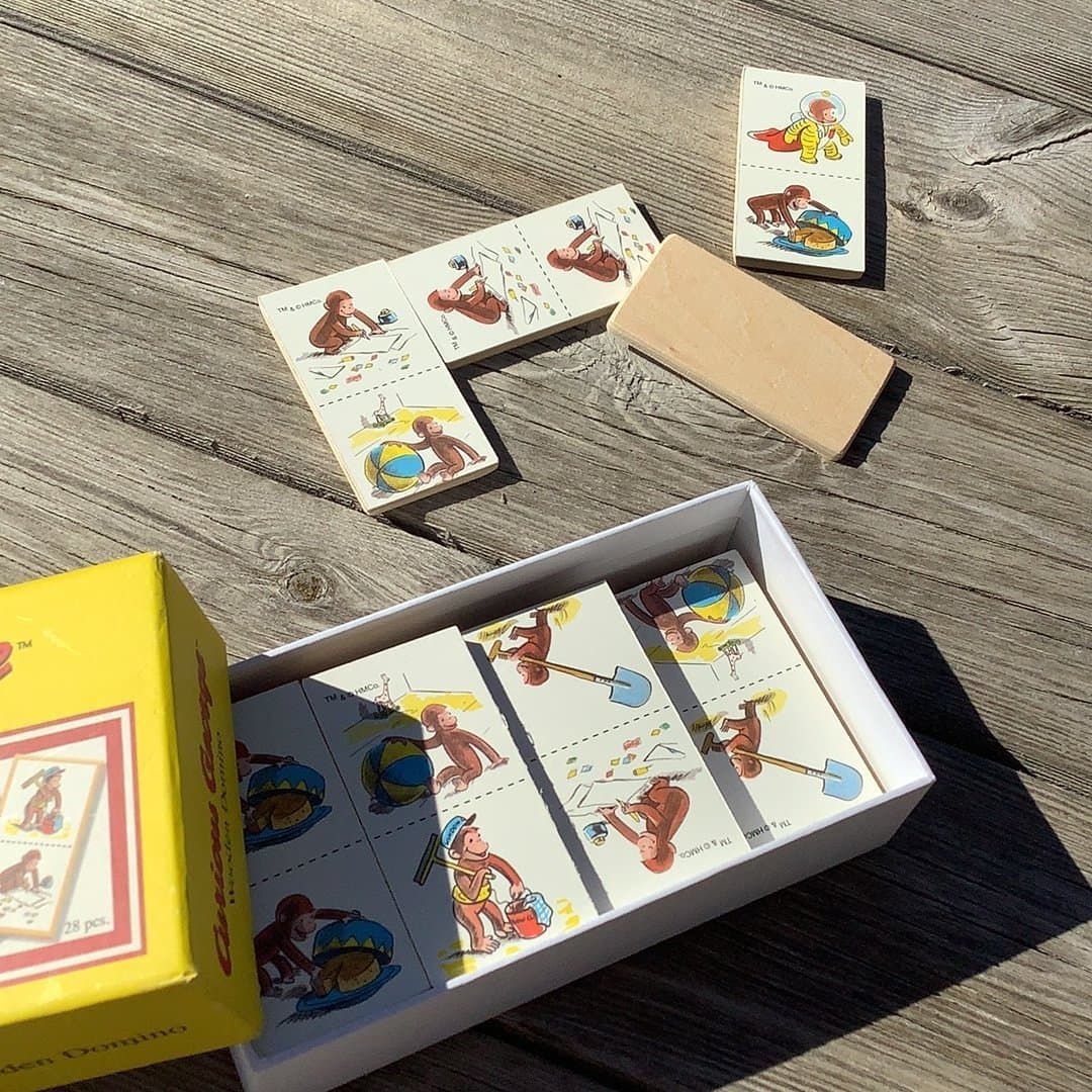 TRÄ DOMINO Curious George Nicke Nyfiken 28 bitar HELT NYTT