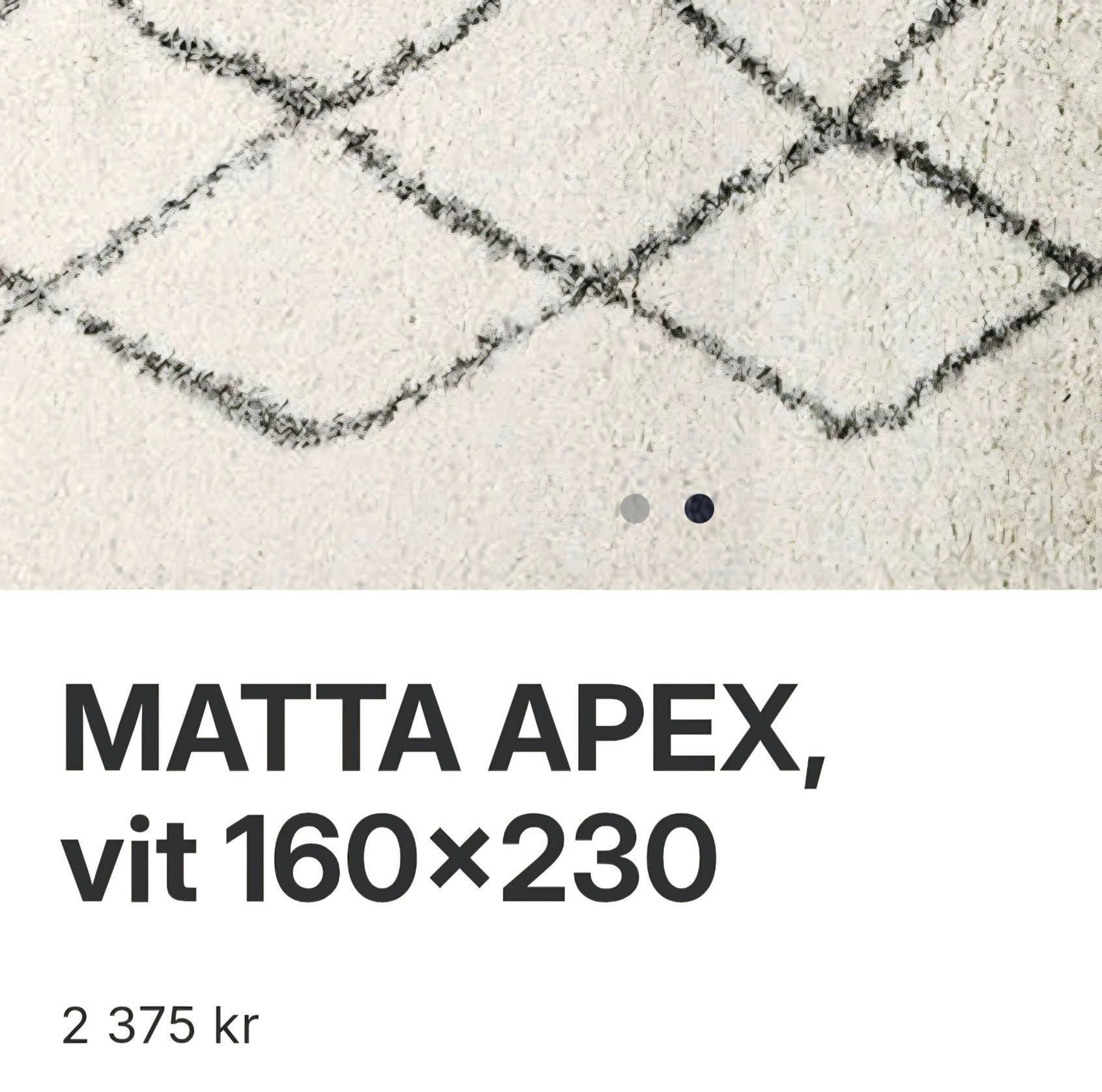 Stor Ryamatta APEX, 160x230 cm* Nyskick