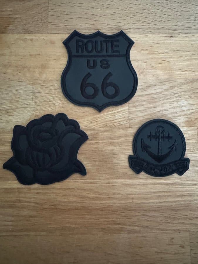 3st NYA Strykmärken – Route 66 Ros Ankare – Patches Tygmärken Svarta MC Rock