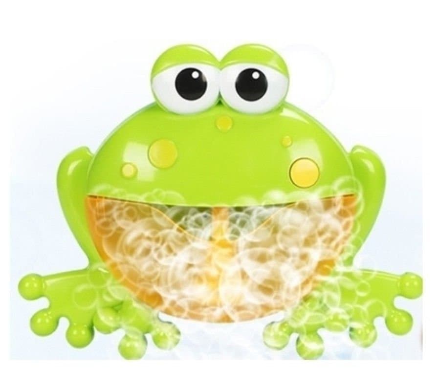 Bubbelmaskin badgroda med bubblor och musik