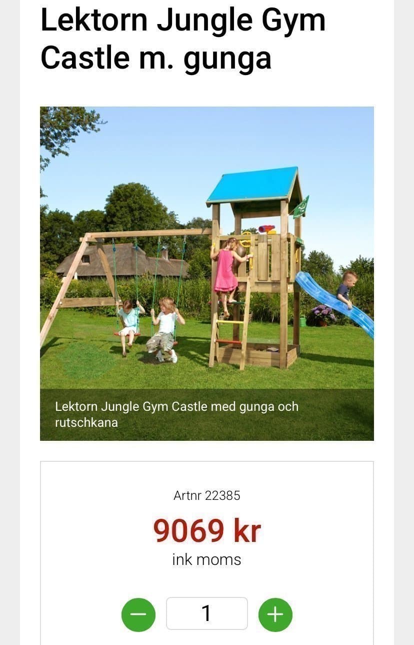 Lektorn Jungle Gym Castle med gunga och rutschkana