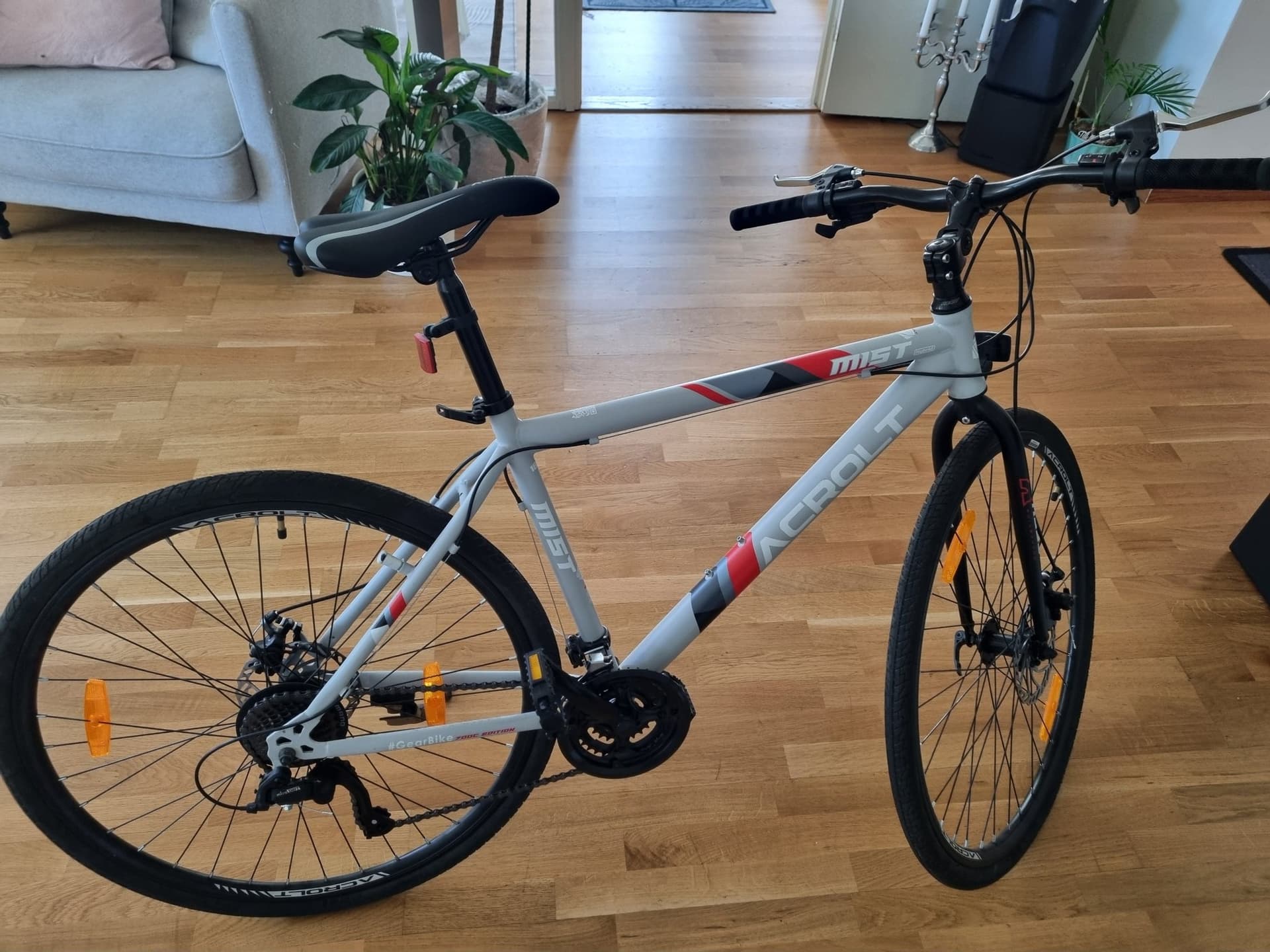 Herrcykel Mist 21S - Grå