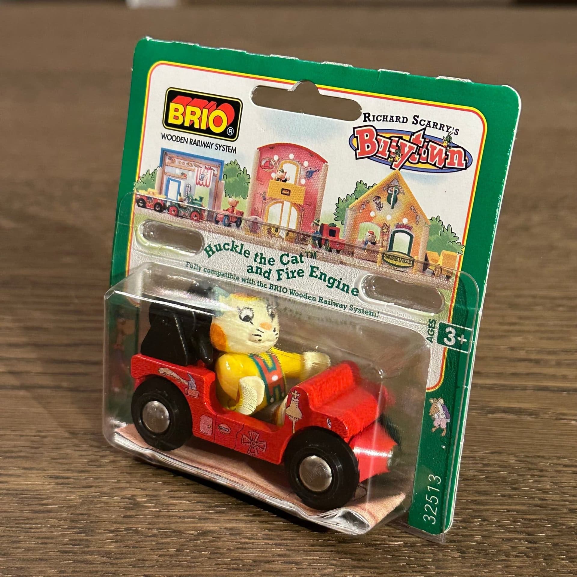 Vintage Brio Richard Scarrys Busytown Huckle the Cat and Fire Engine 1998
