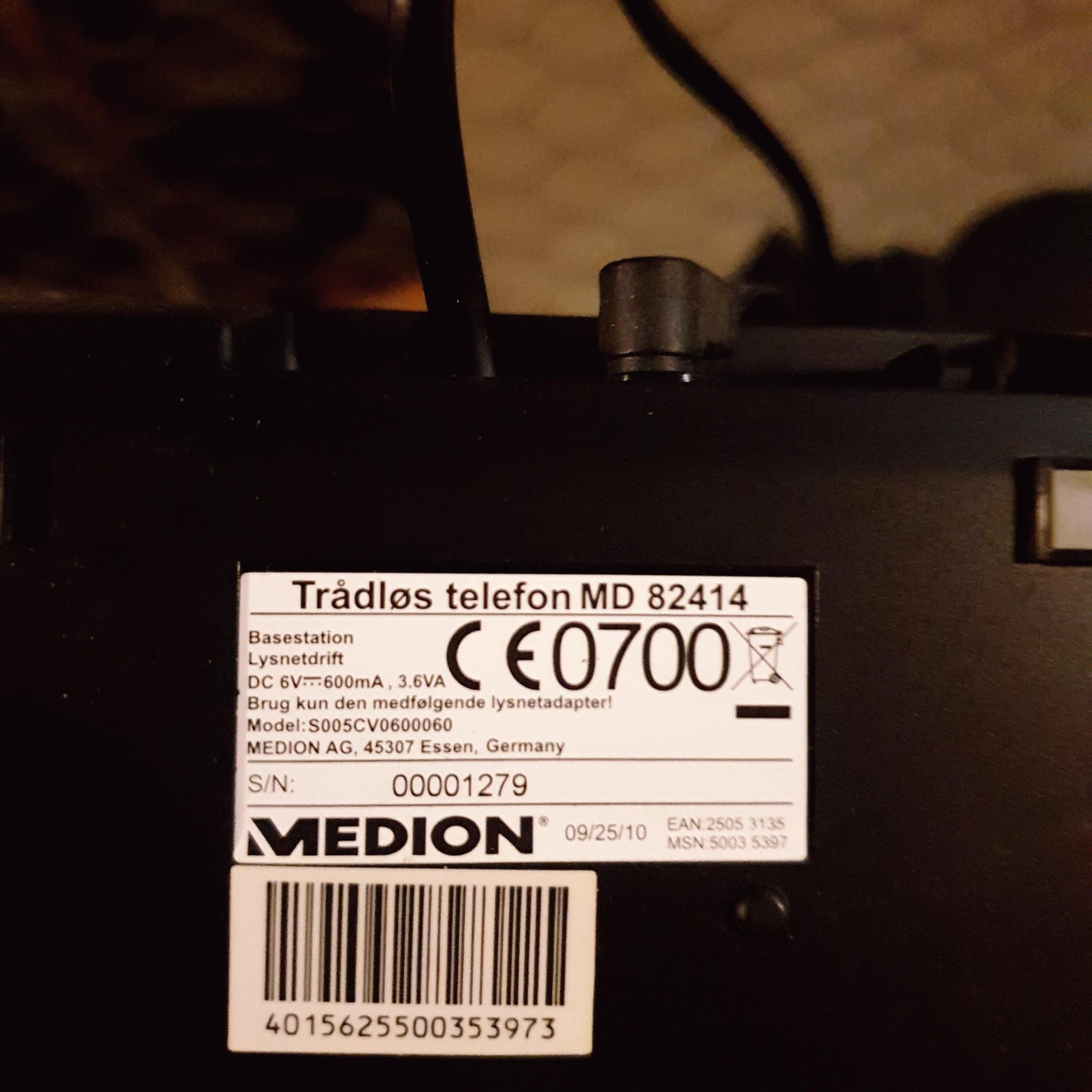 Trådlös Telefon Medion MD 82414