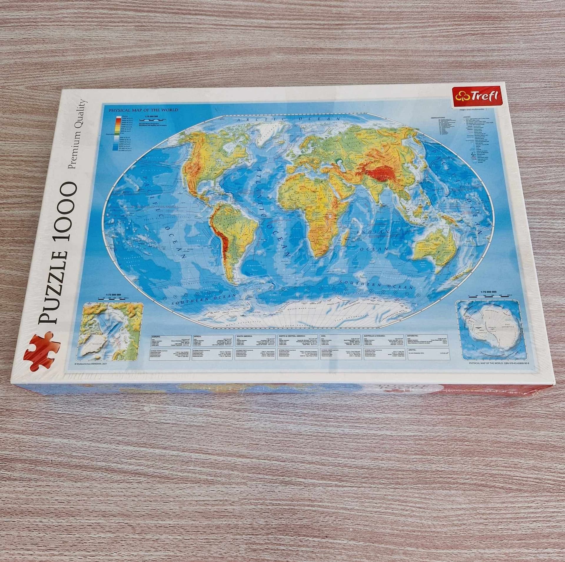 Trefl World Map Puzzle 1000 Pieces Physical World Map Sealed