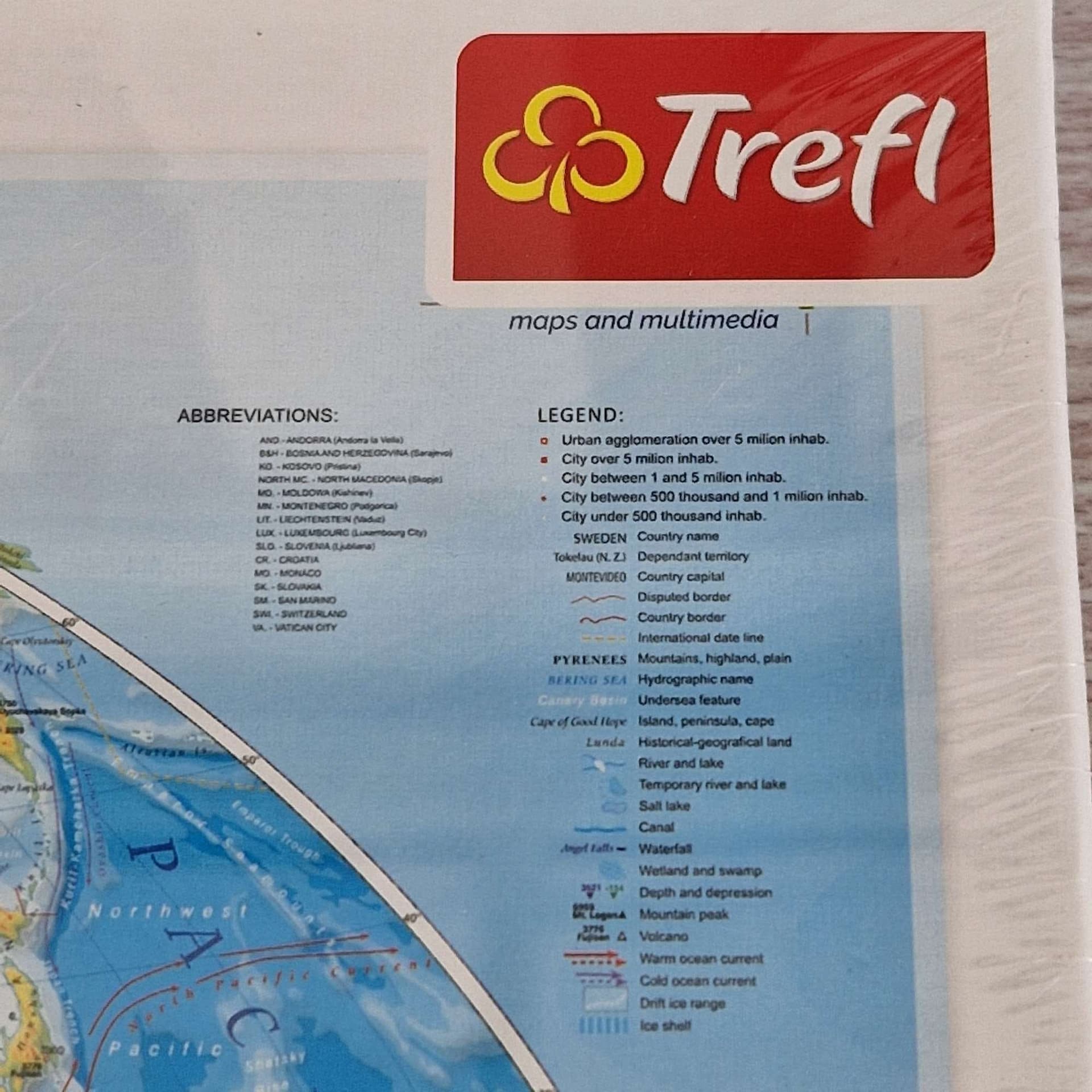 Trefl World Map Puzzle 1000 Pieces Physical World Map Sealed