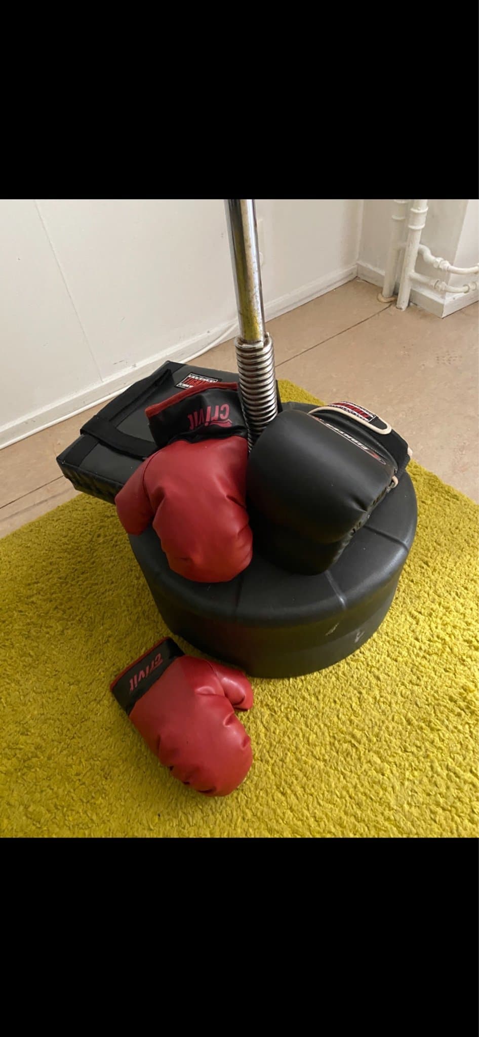 Boxningssäck med handskar