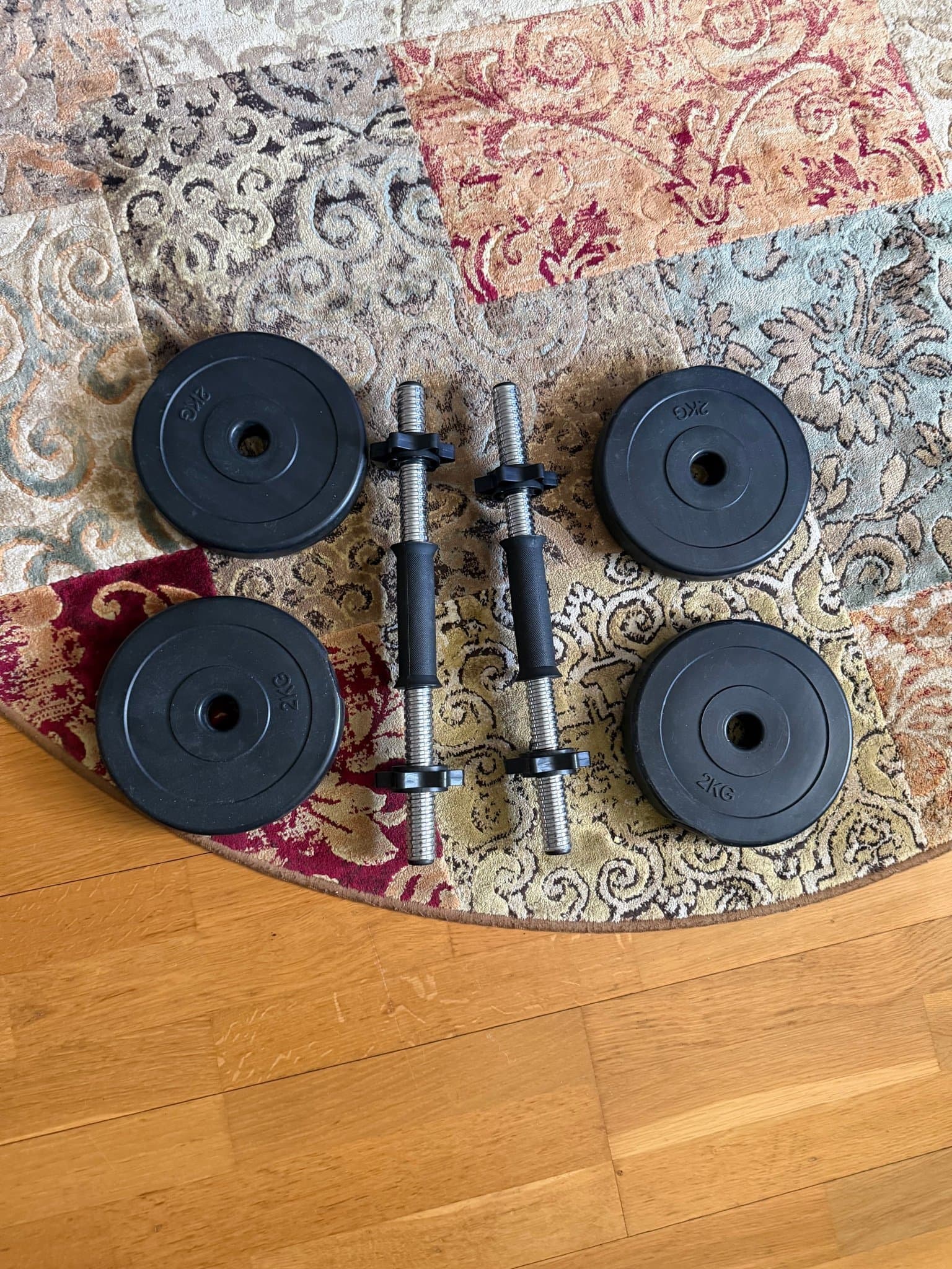 Hantlar med vikter, 2 x 2 kg