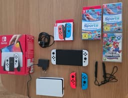 Nintendo Switch Oled Med tillbehör och spel