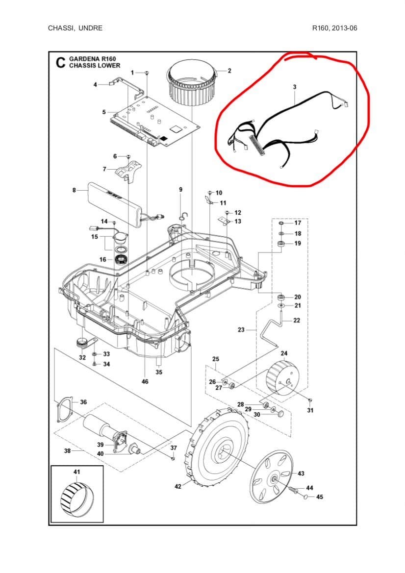 Husqvarna Automower 220AC kabelstam