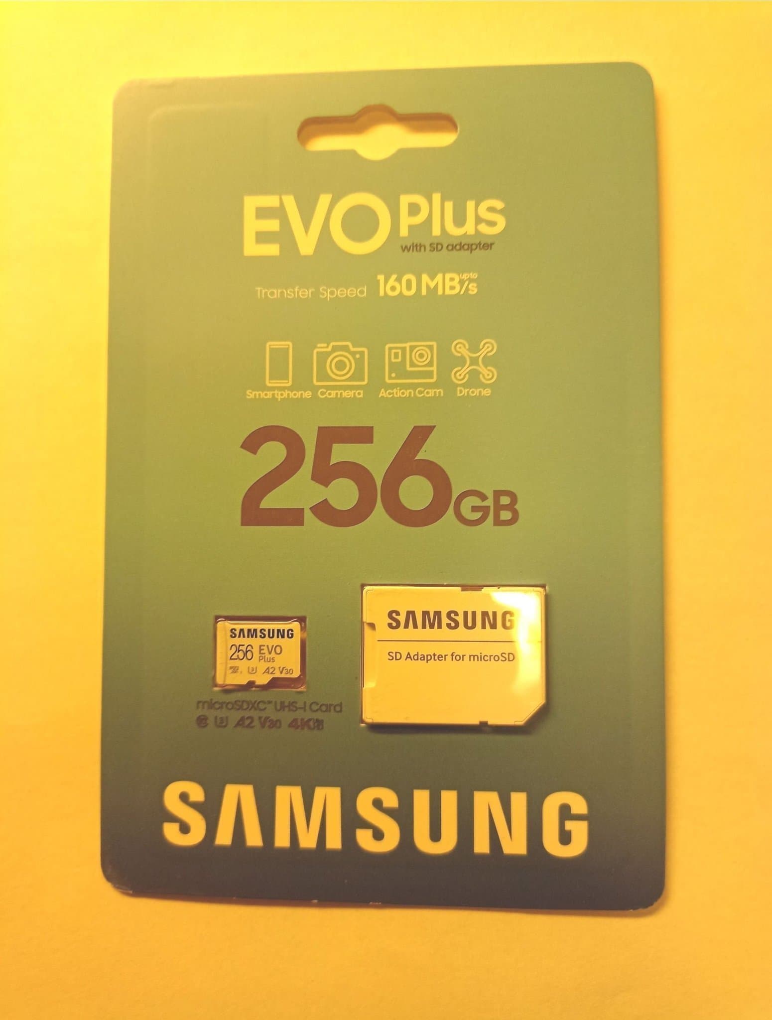 Samsung EVO Plus 256GB MicroSD 160MB/s (HELT NYTT i obruten förpackning)