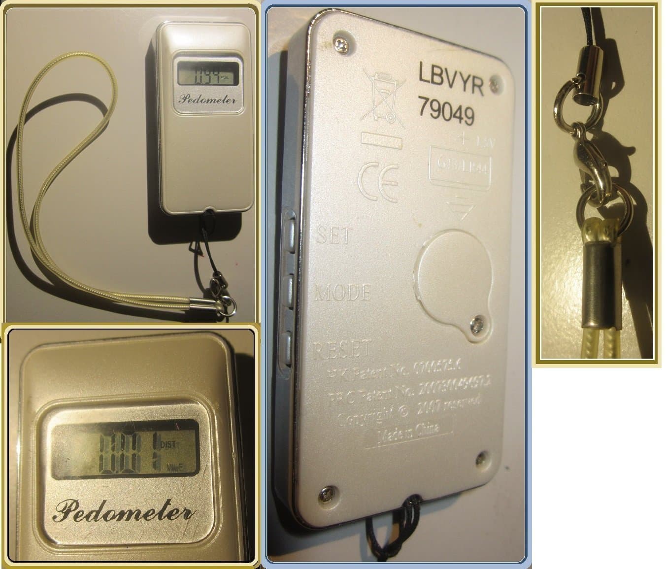 "PEDOMETER" LBVYR 79049- Kompakt med ett spänne som enkelt fästs på bälten .