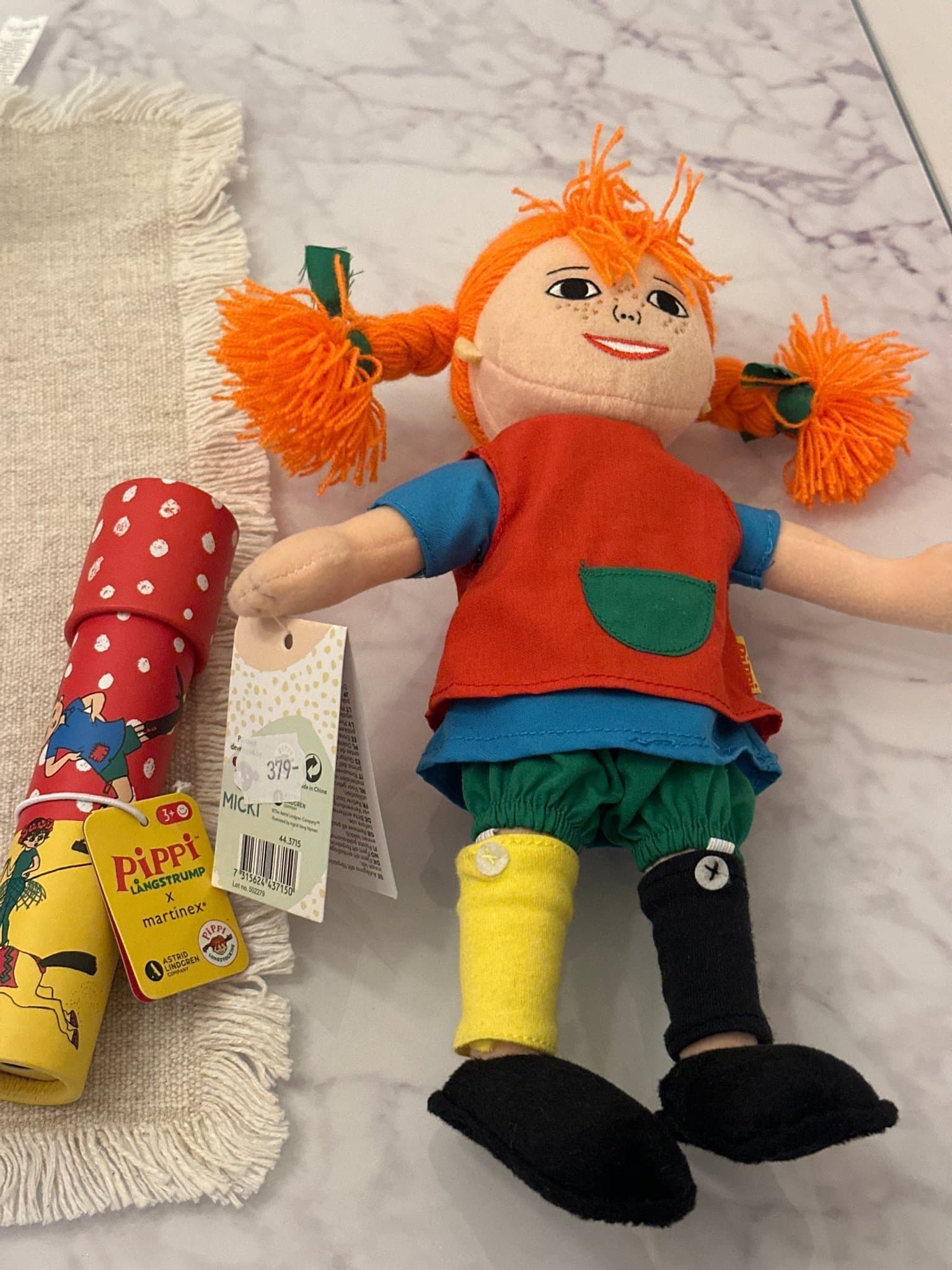 Pippi Långstrump docka och kalejdoskop