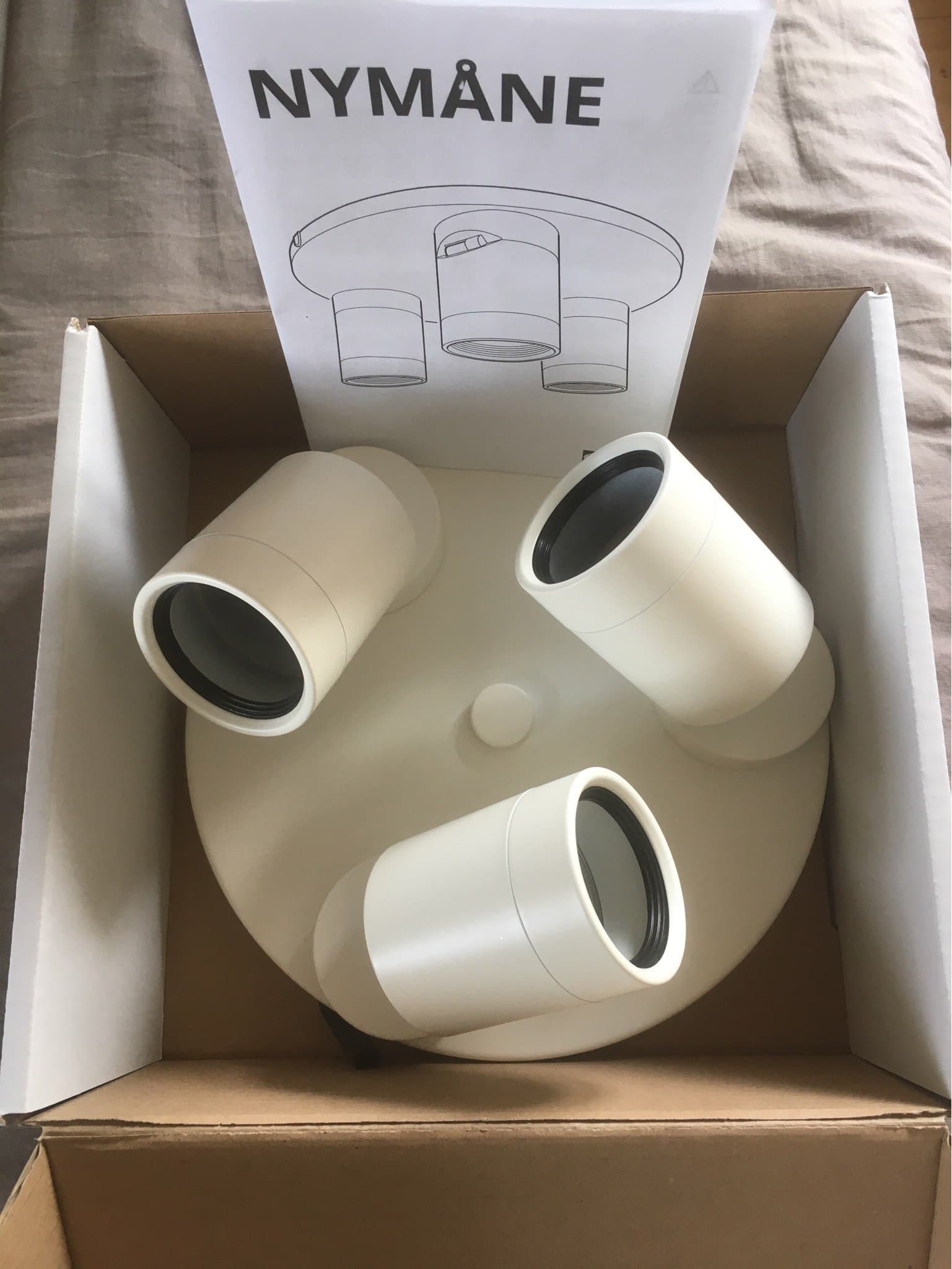 IKEA NYMÅNE Takspotlight med 3 lampor