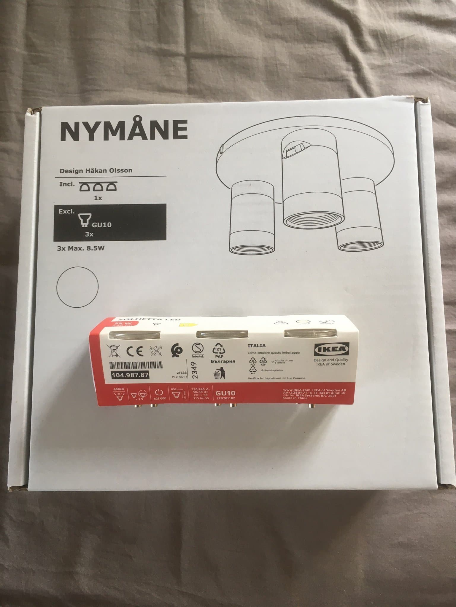 IKEA NYMÅNE Takspotlight med 3 lampor