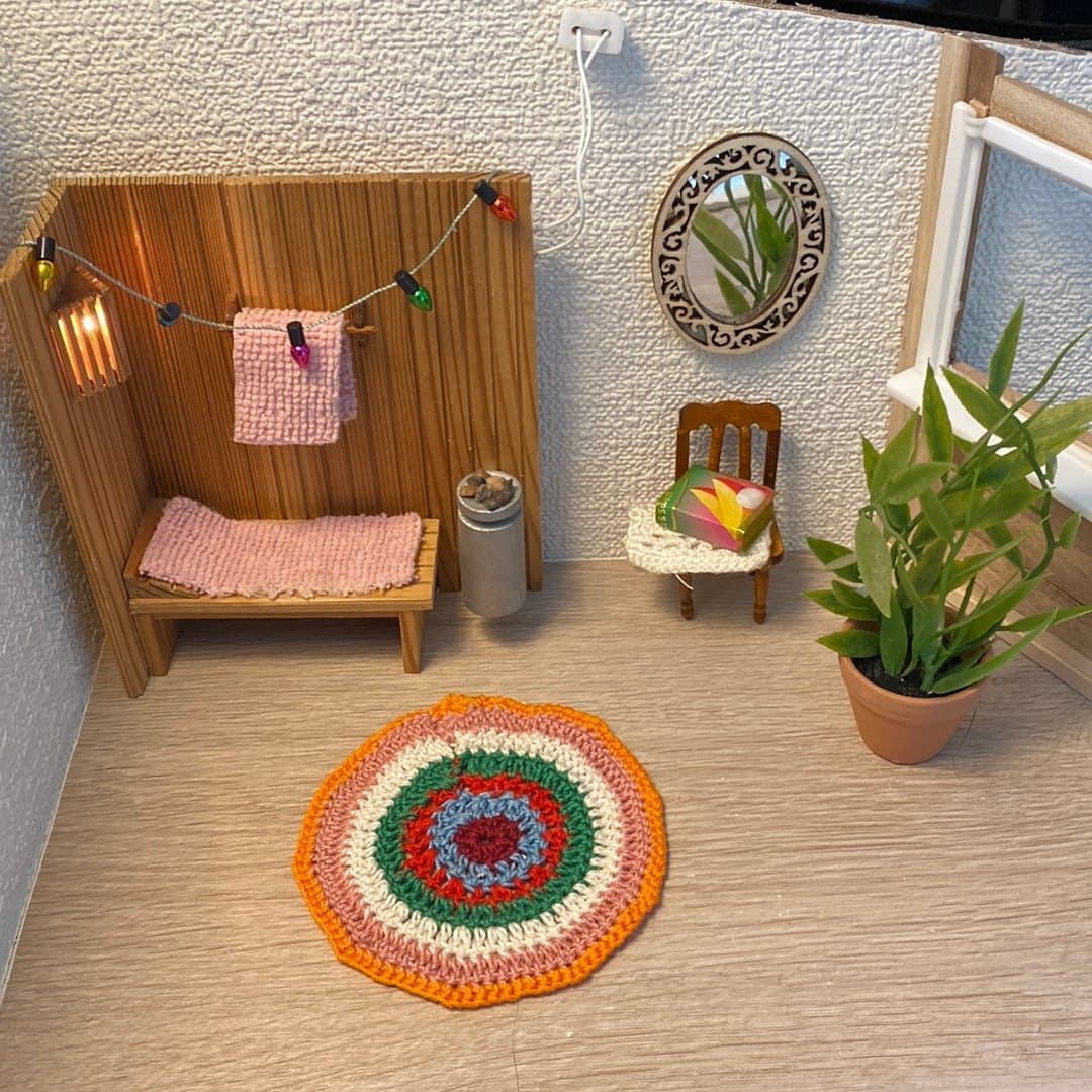 Dockskåpsmöbler Dekorativ bastu / sauna till Lundby dockskåp