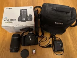 Canon 1300D Systemkamera med objektiv och tillbehör