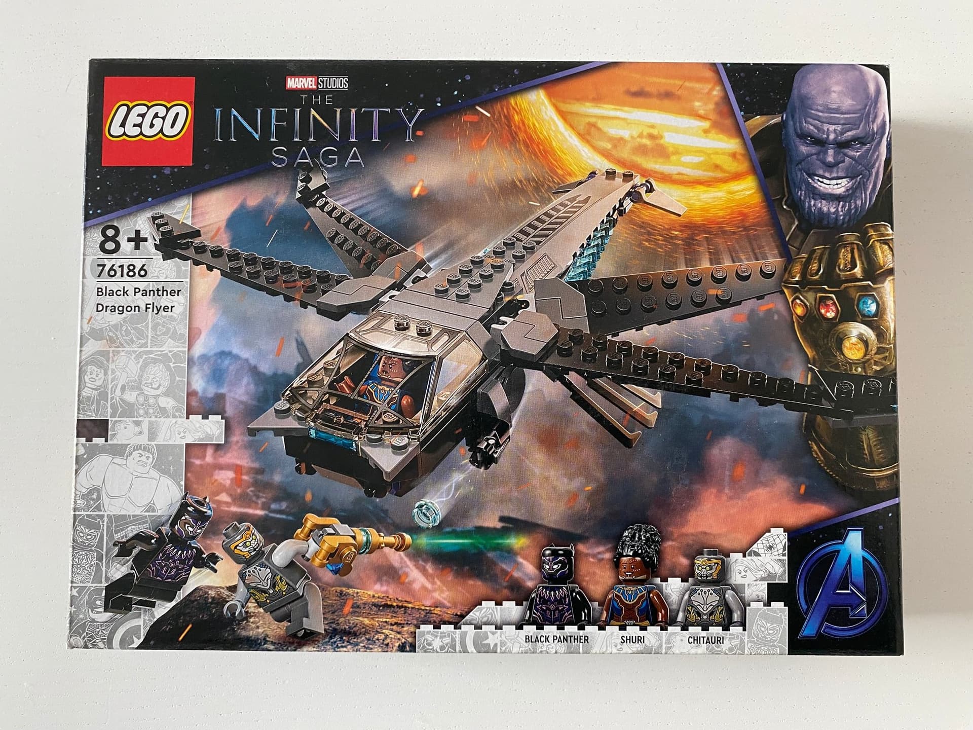 LEGO Marvel 76186 Black Panther Dragon Flyer oöppnad