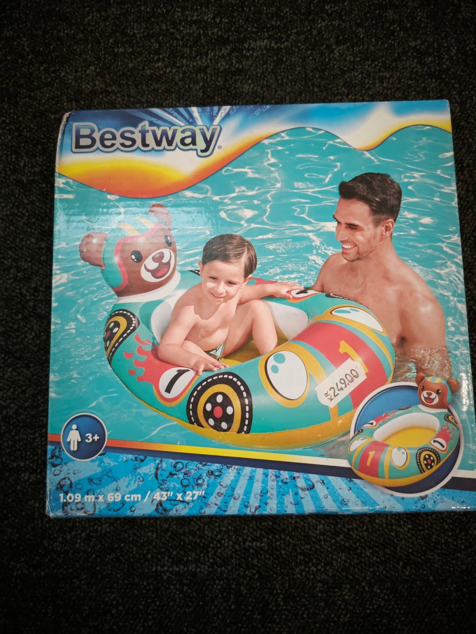 Bestway Uppblåsbar Bilformad Badring för Barn