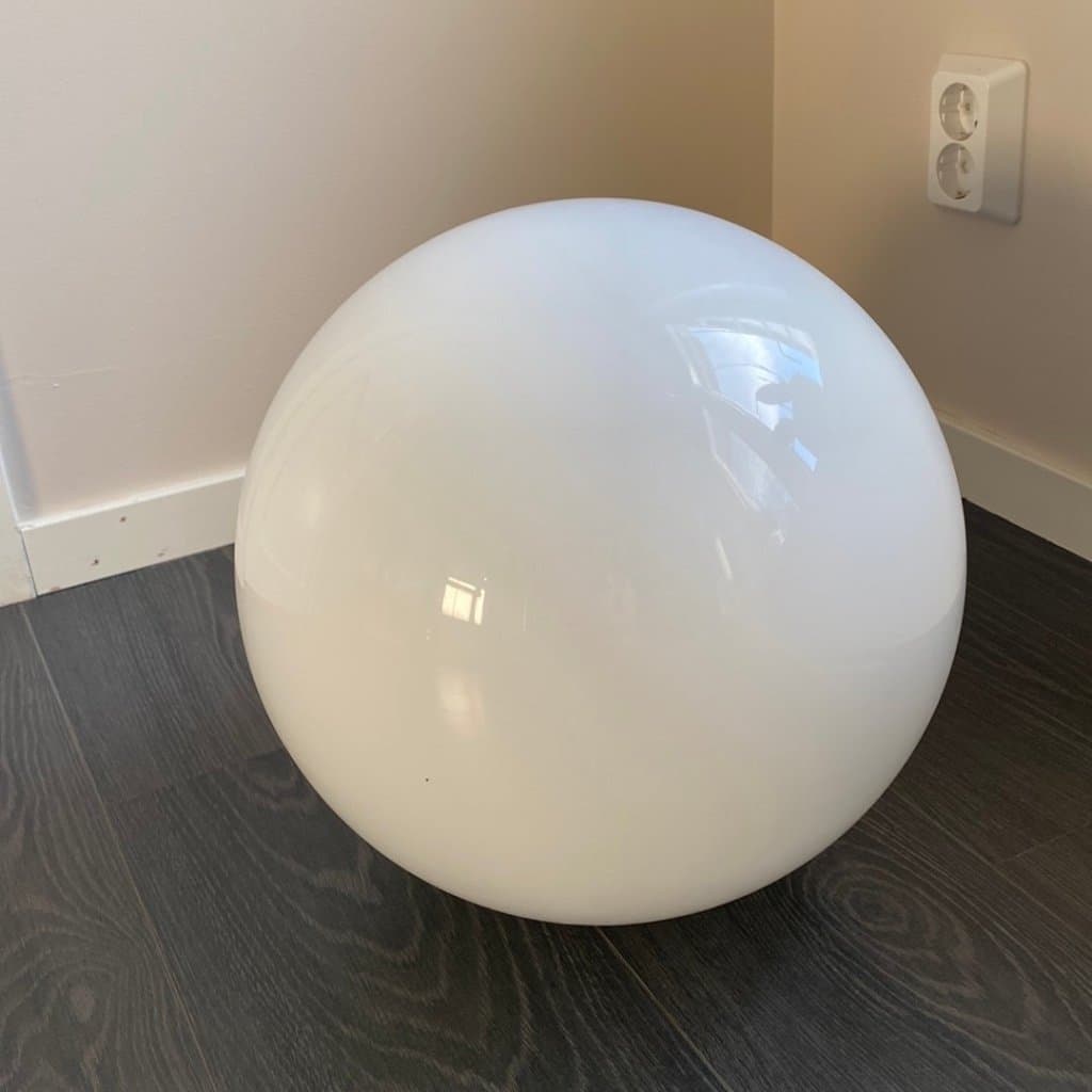 Stor vit glasskula/lampa glob