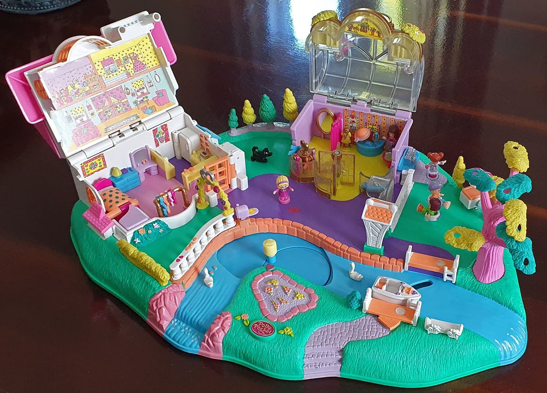 Vintage Polly Pocket – komplett (Pollyville + Unicorn Meadow + Super Star Hair)