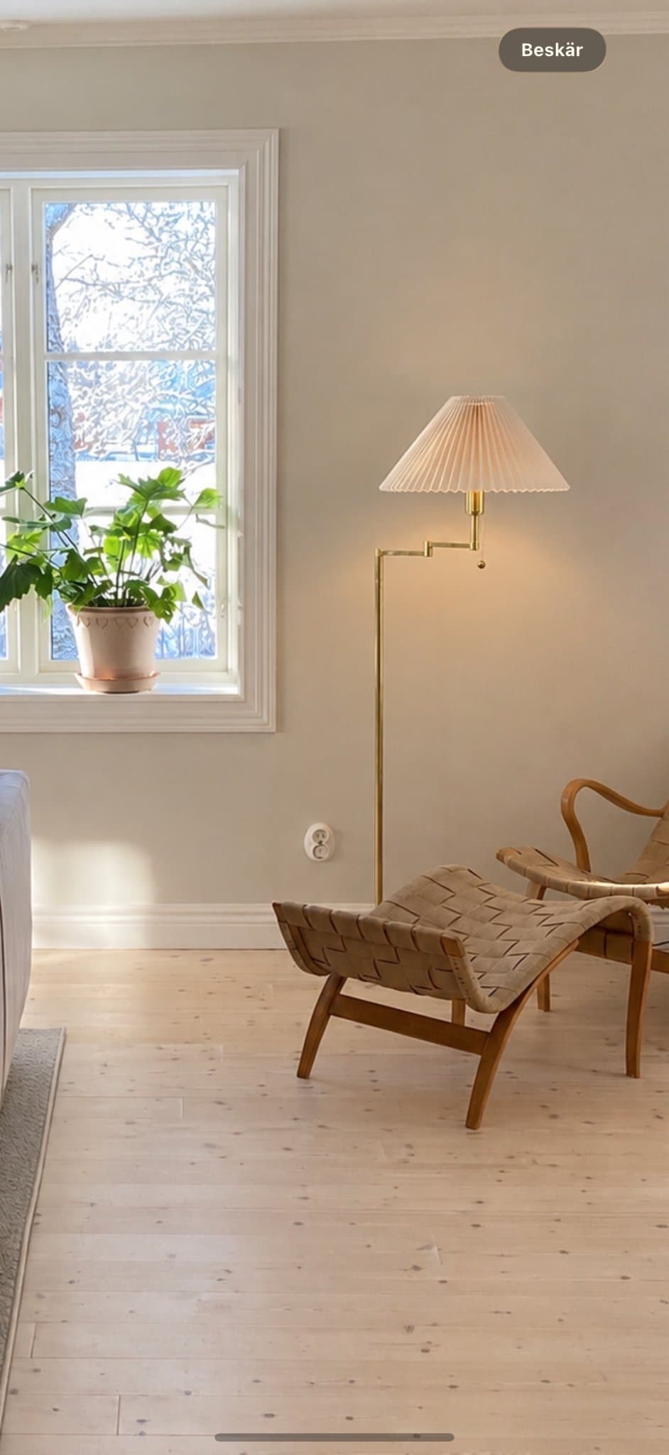 Vintage 90-tals golvlampa med vridbar arm