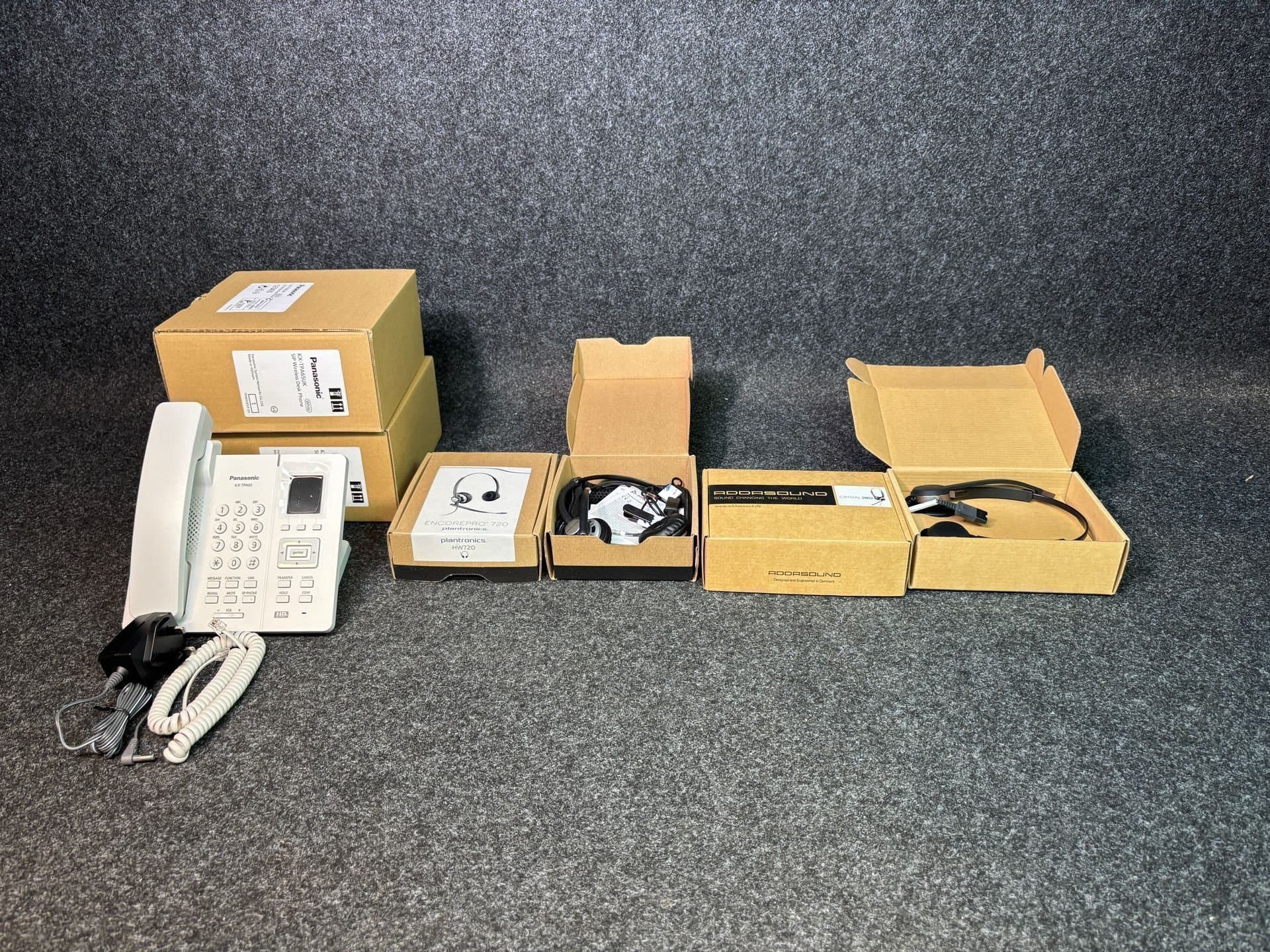 Panasonic SIP Phone KX-TPA65UK + Plantronics HW720 + Addasound Crystal 2802