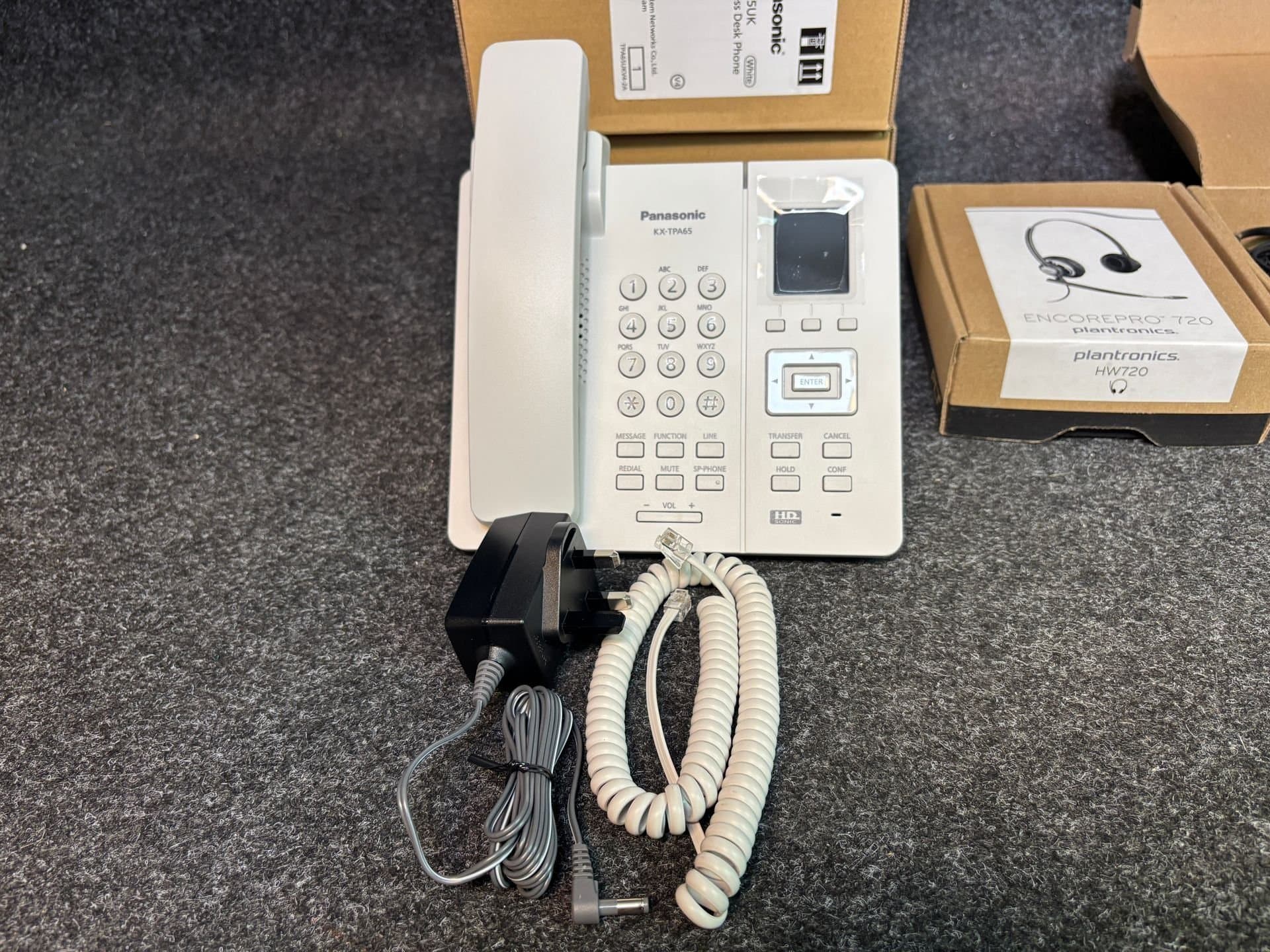 Panasonic SIP Phone KX-TPA65UK + Plantronics HW720 + Addasound Crystal 2802