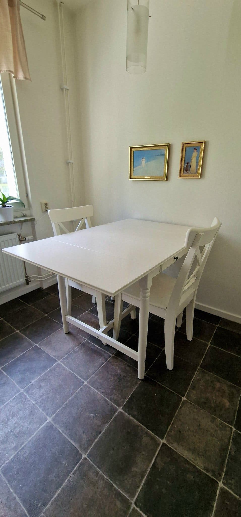 IKEA INGATORP Extendable Dining Table + 2 Chairs – White