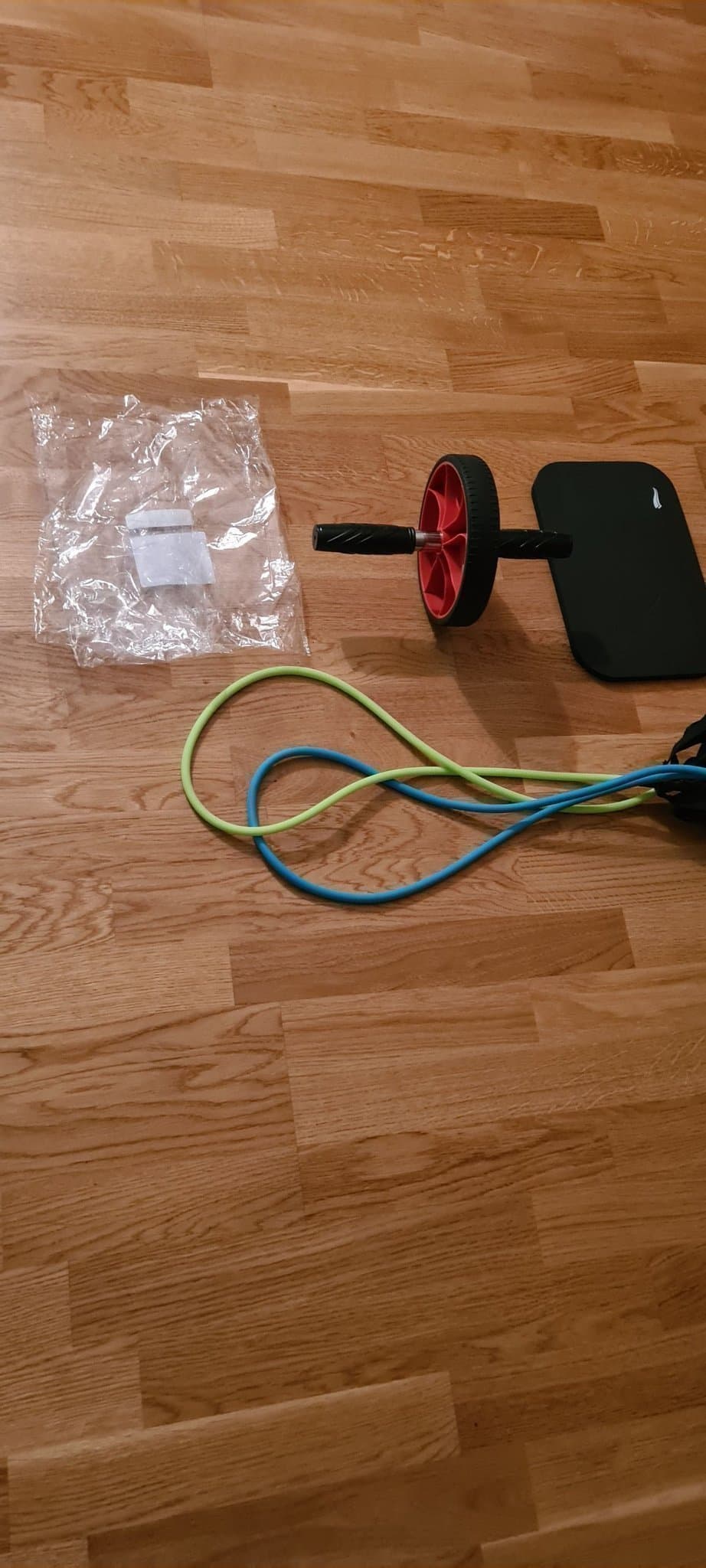 Träningsset med Hjul, Resistance Band och Matta