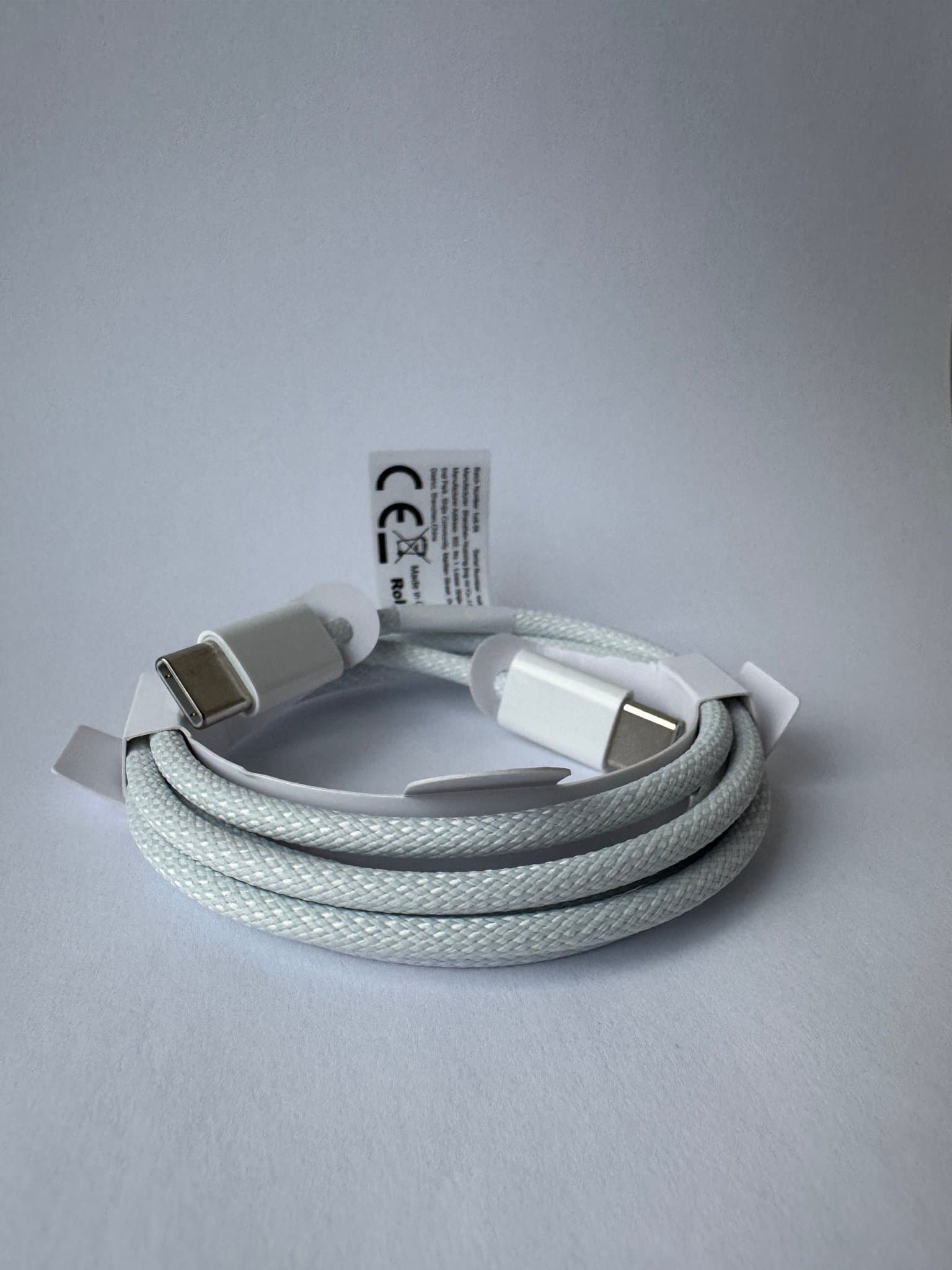 2-pack USB-C laddkabel – Vävd – 1 meter – Vit